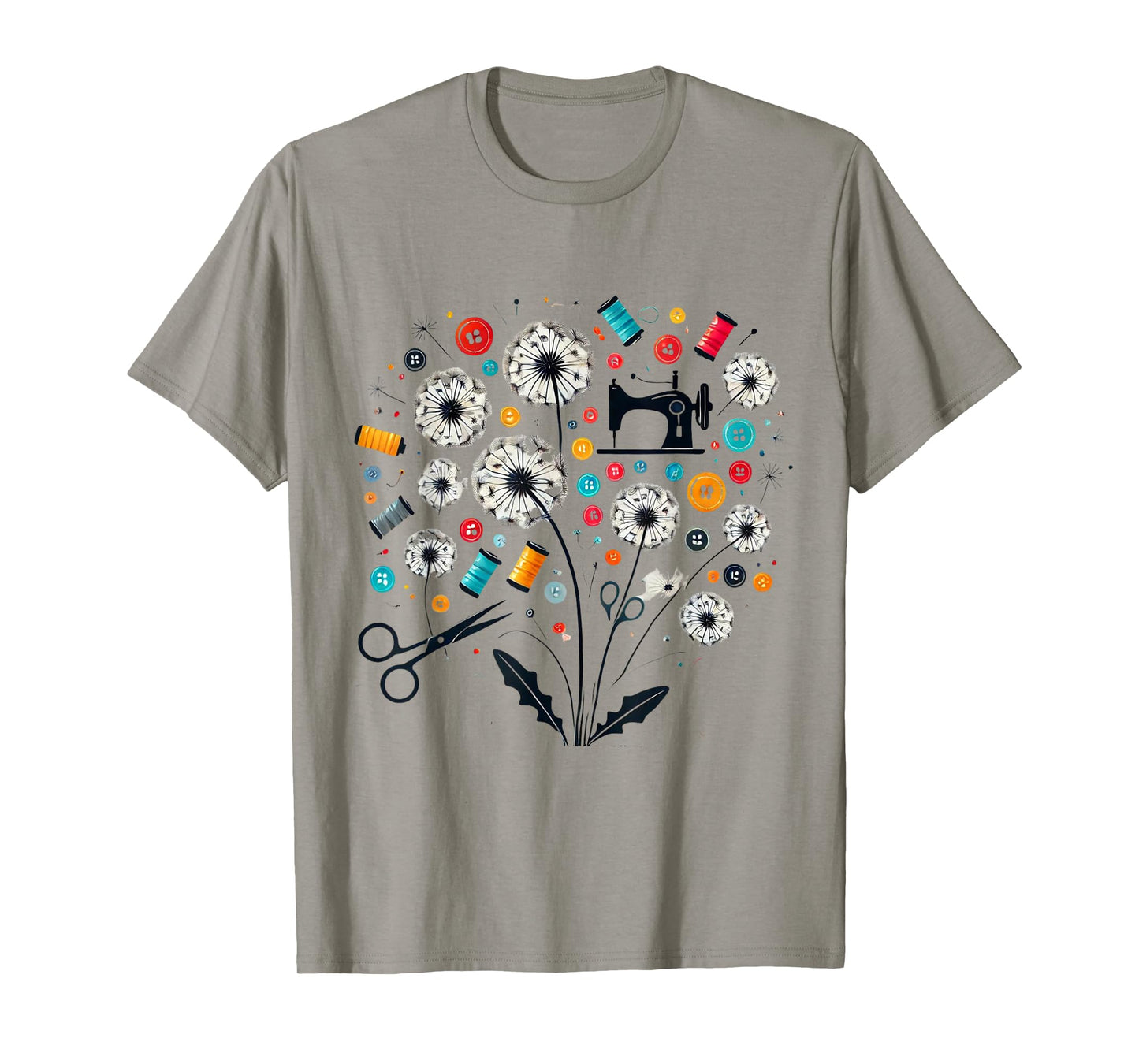 Cute Sewing Dandelion Flowers Quilting Quilter Sewer Tee T-Shirt