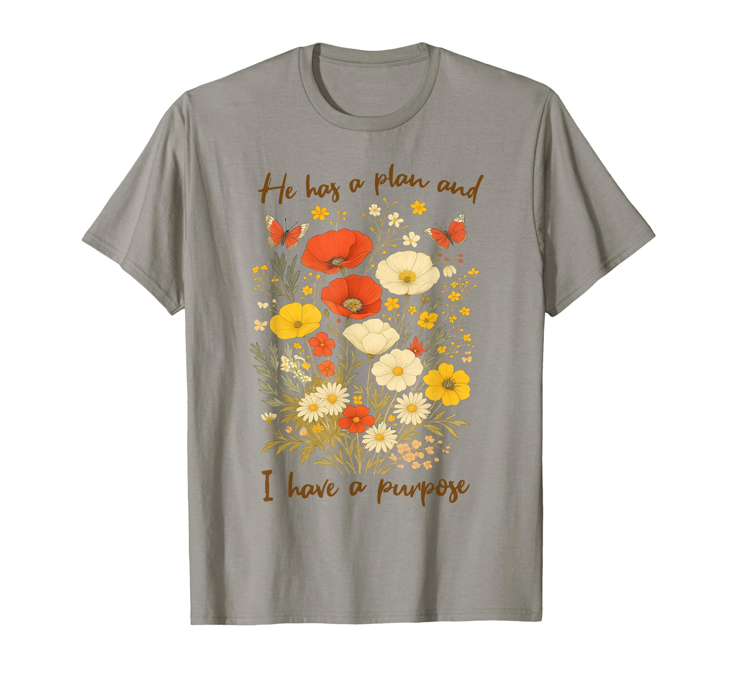 Retro Groovy He Has A Plan And I Have A Purpose Christian T-Shirt