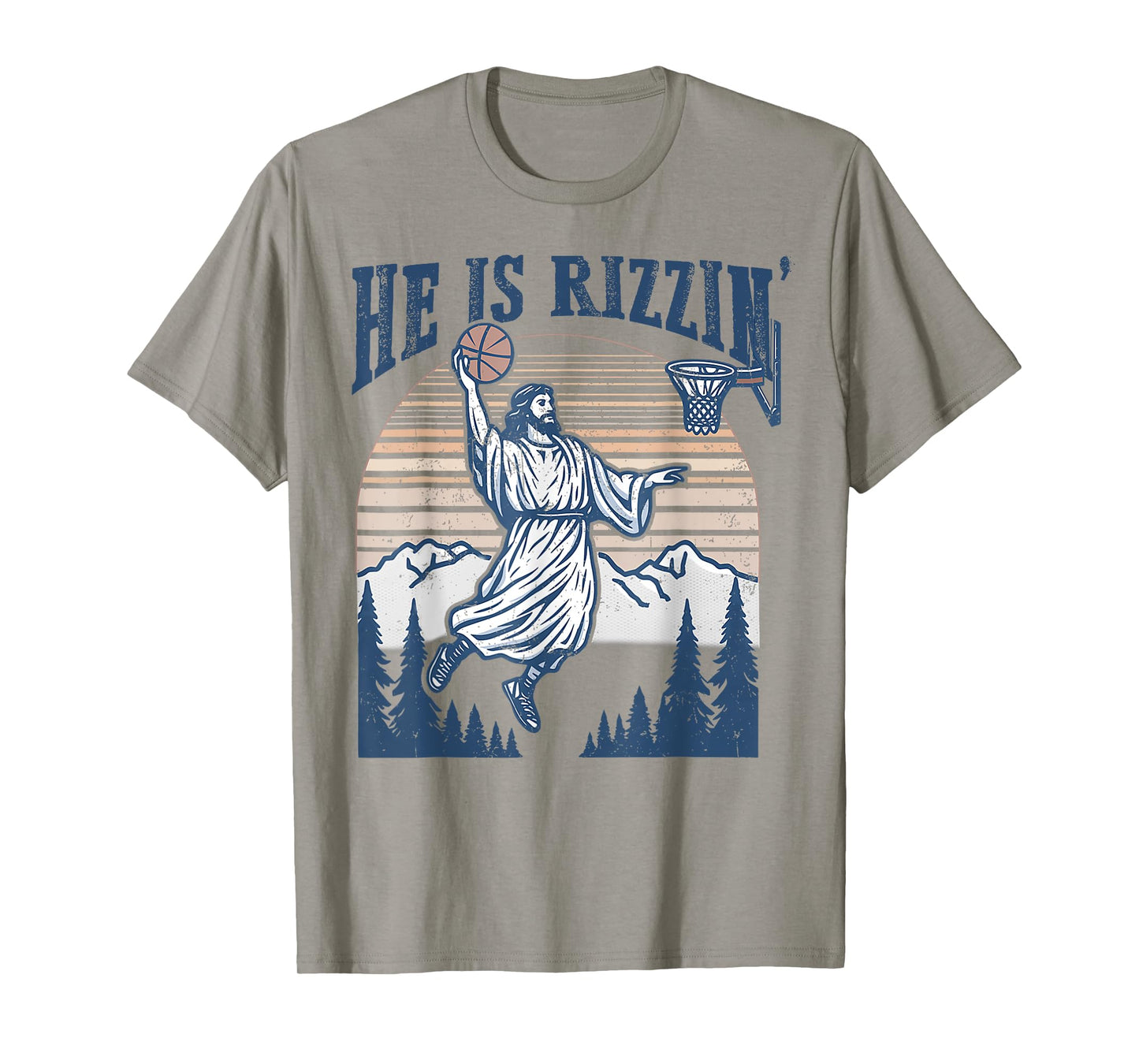 He Is Risen Rizzin' Easter Jesus Christian Faith Basketball T-Shirt