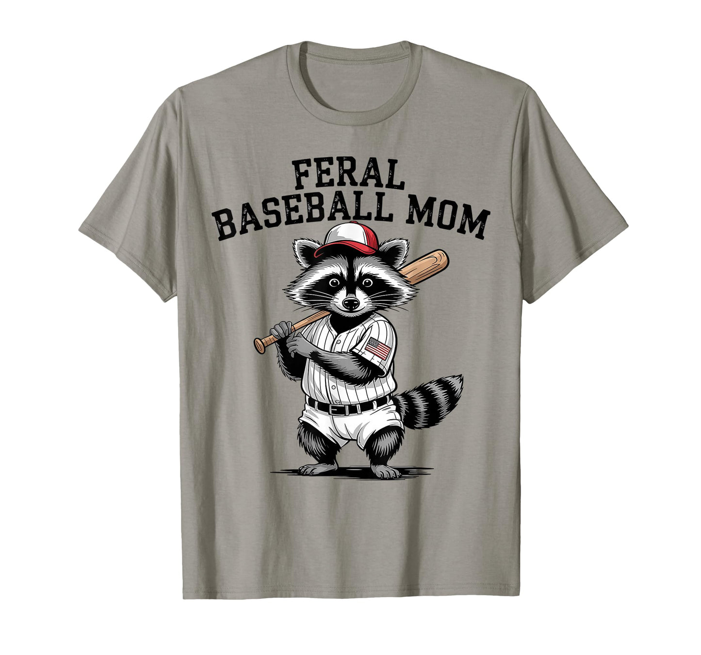 Retro Raccoon Feral Baseball Mom Trash Panda Sport Lover T-Shirt