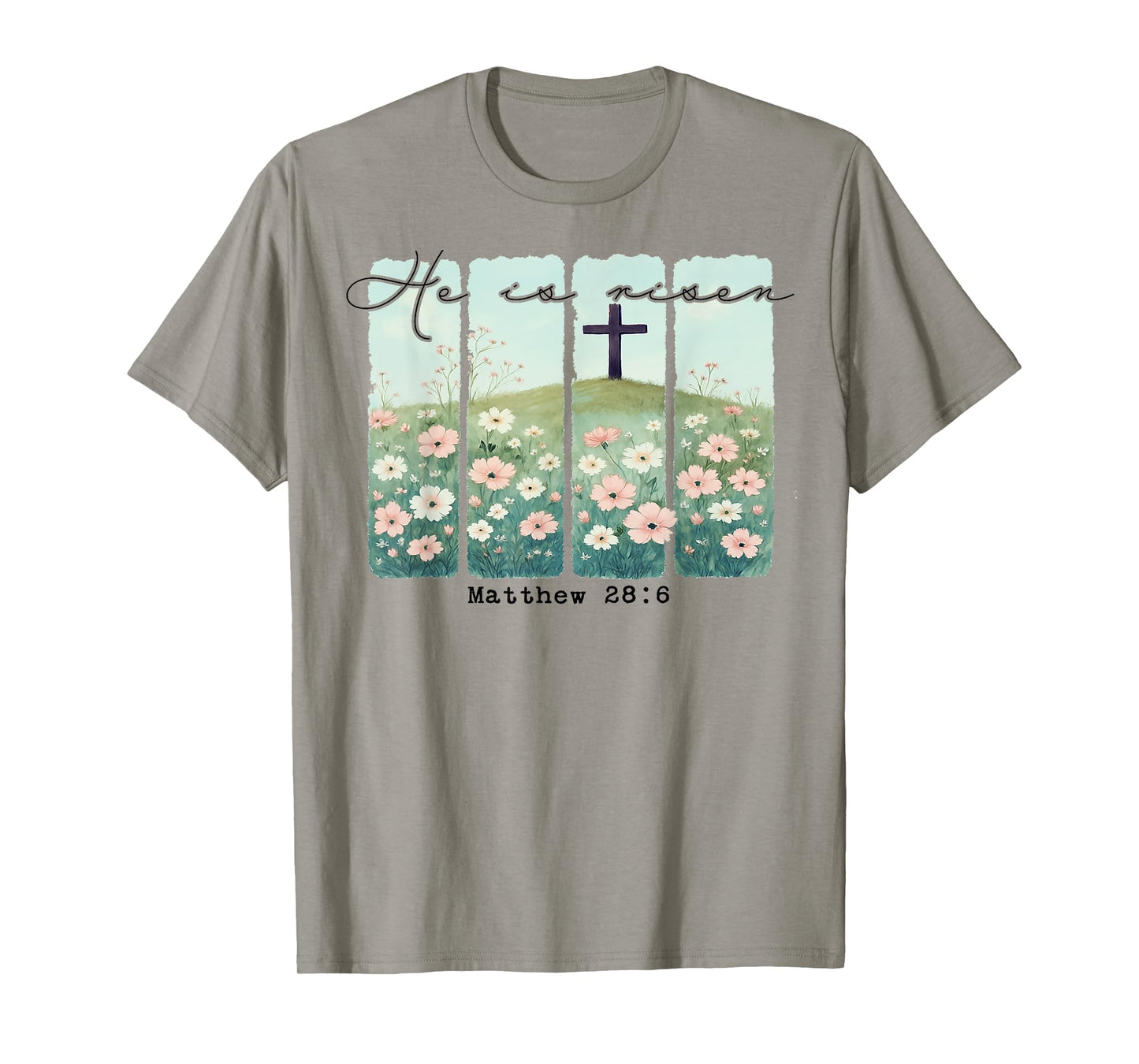 He Is Risen Christian Wildflower Happy Easter Women Girls T-Shirt