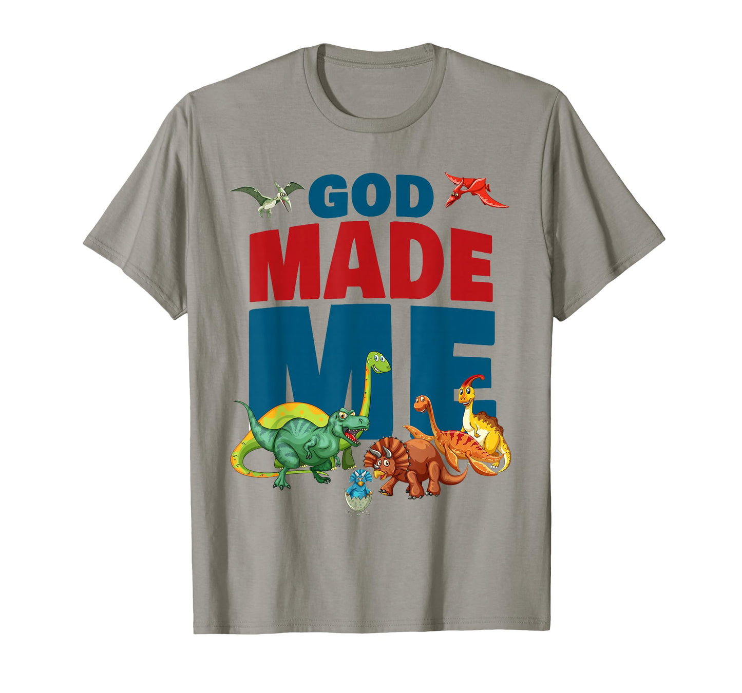 GOD Made Me – Christian Faith Kids Dinosaur Creation T-Shirt