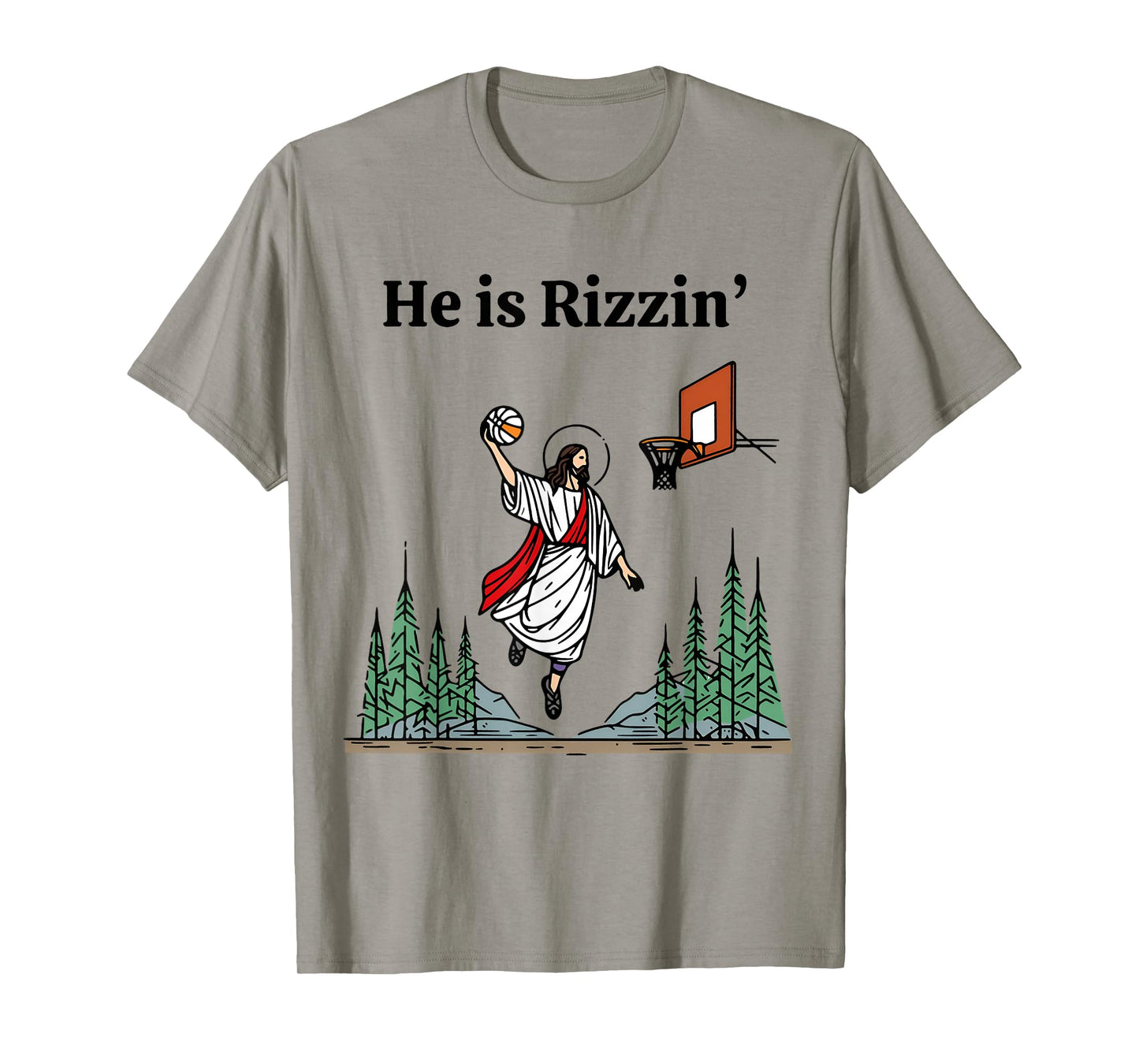 He Is Rizzin Shirt Jesus Basketball Sport Christian T-Shirt
