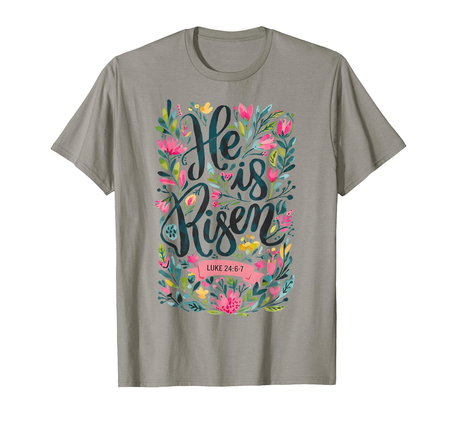 Floral Religious He is Risen Christian Happy Easter T-Shirt