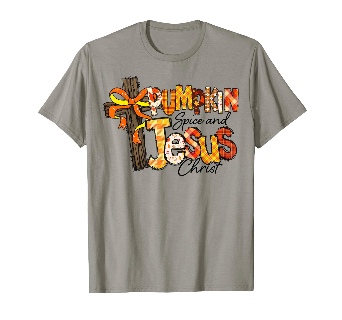 Pumpkin Spice and Jesus Christ with Fall Cross T-Shirt