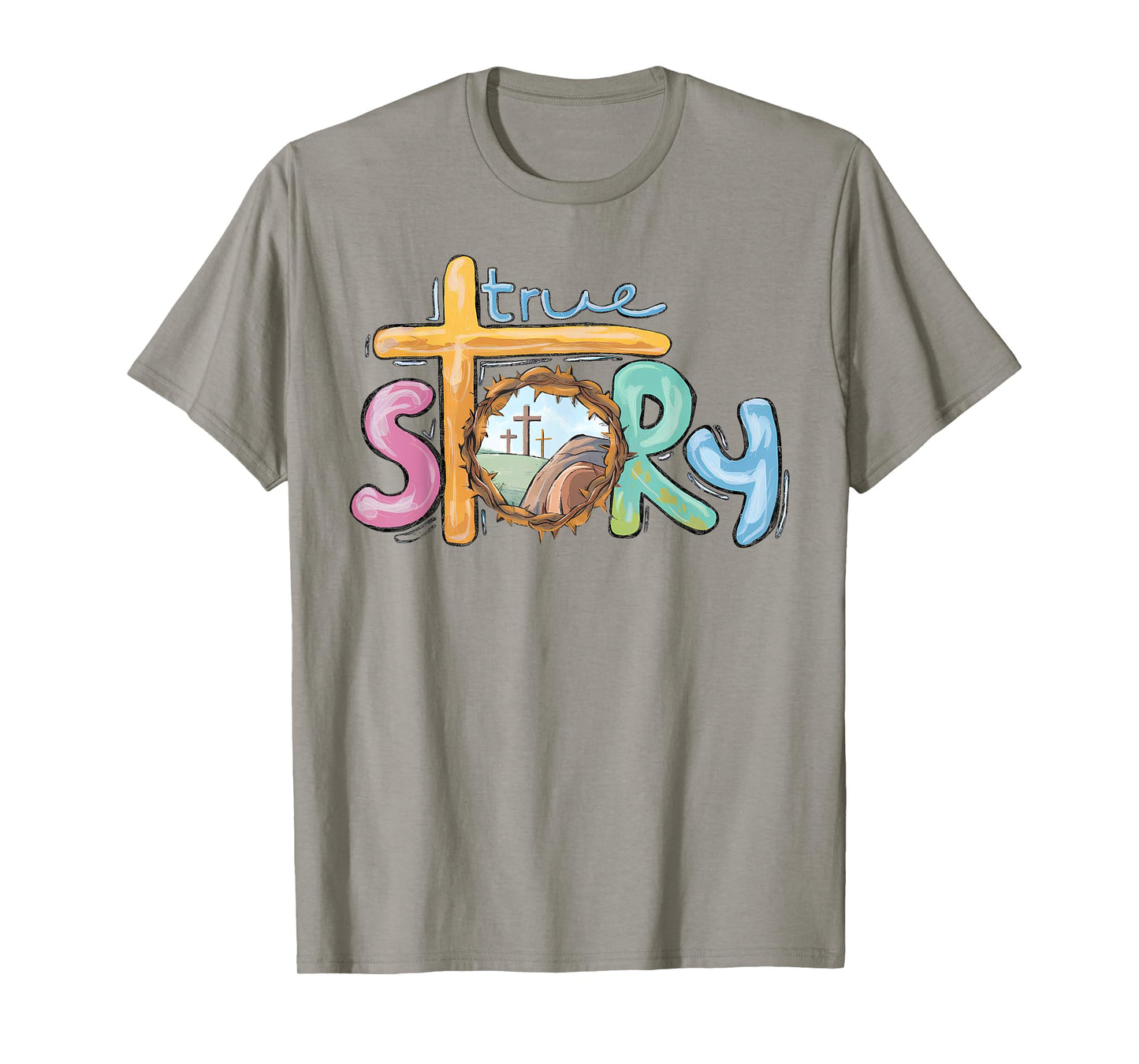 True Story Cross Jesus Easter Day Christians He Is Risen T-Shirt