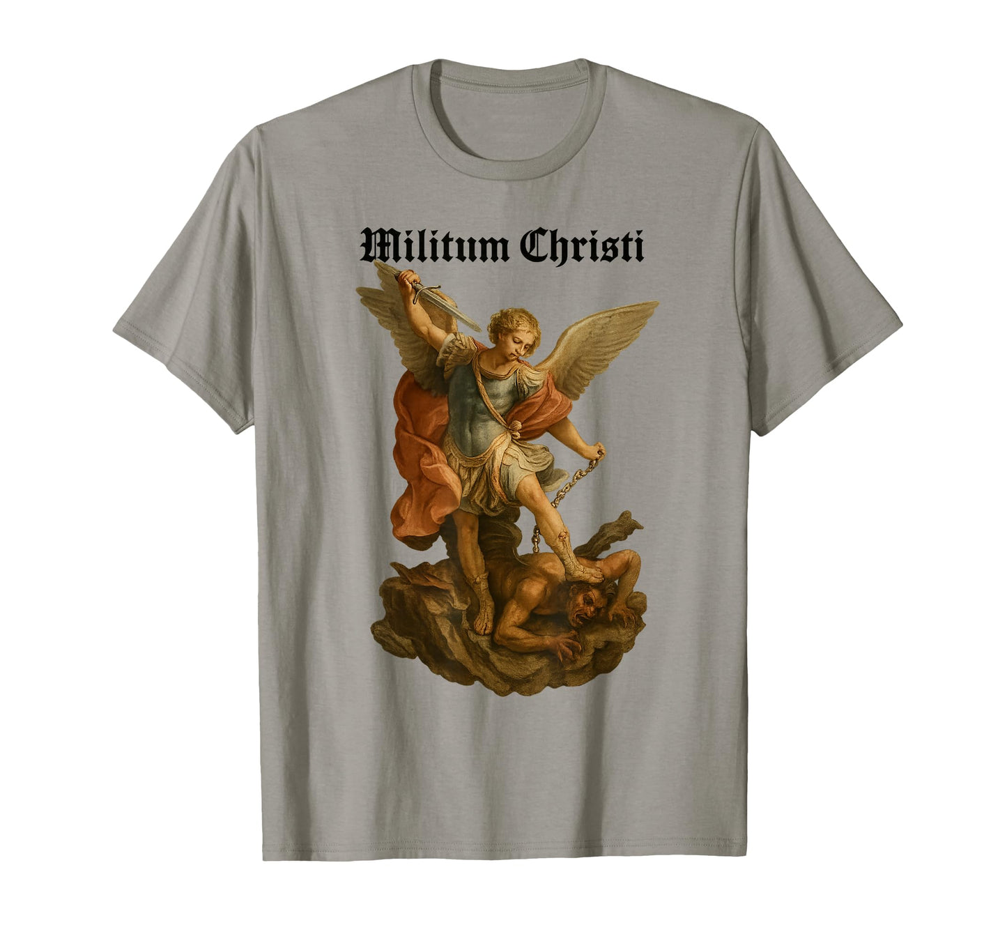 Archangel Michael Defeats Satan - Militium Christi T-Shirt