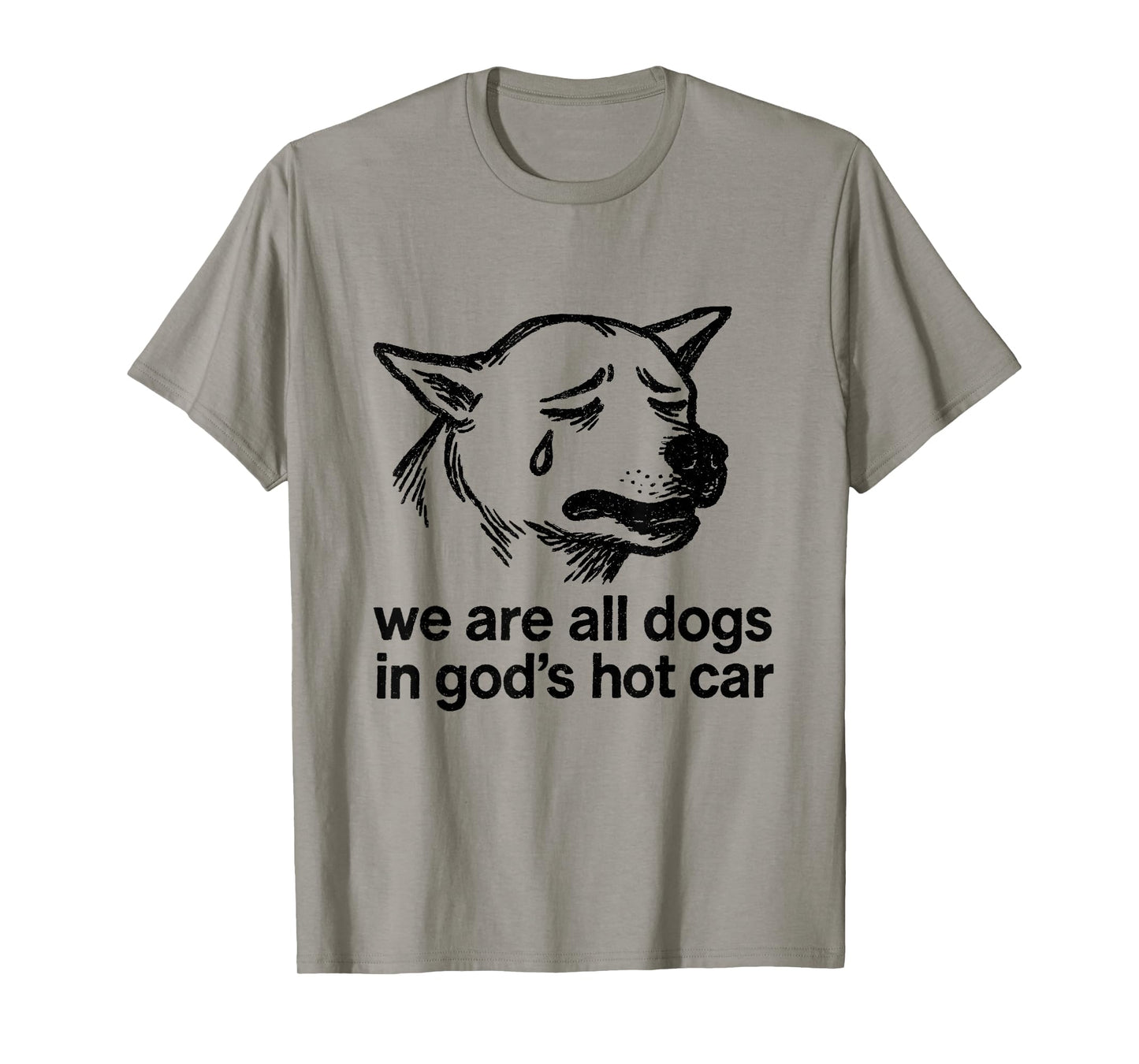 We are All Dogs in God's Hot Car Funny Dog Meme T-Shirt
