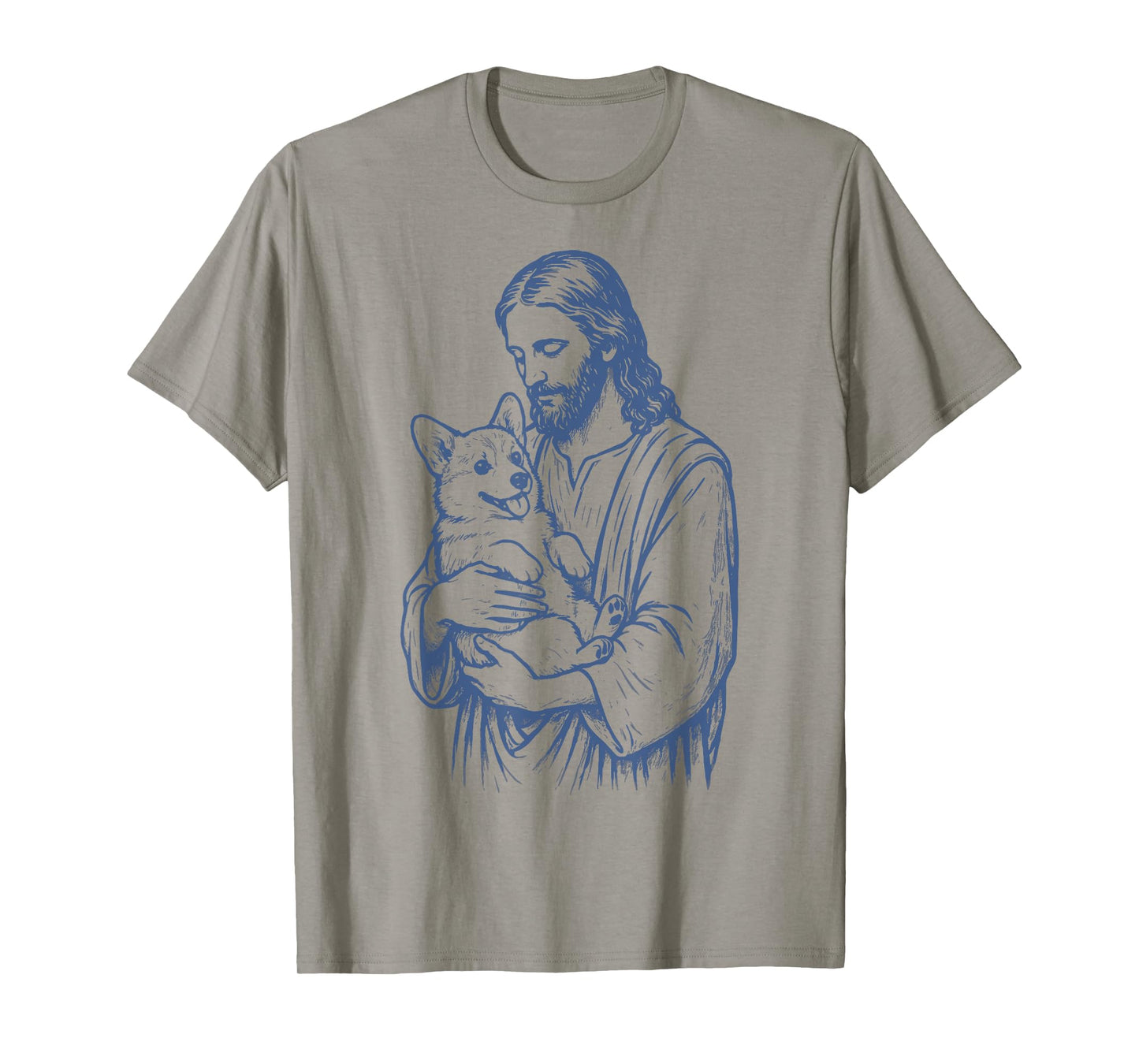 Jesus Holding Corgi T-Shirt