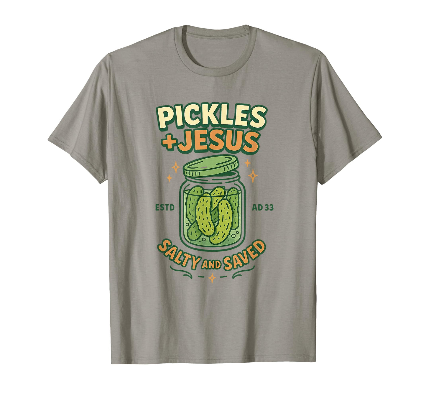 Funny Pickles Jesus Salty And Saved Christian T-Shirt