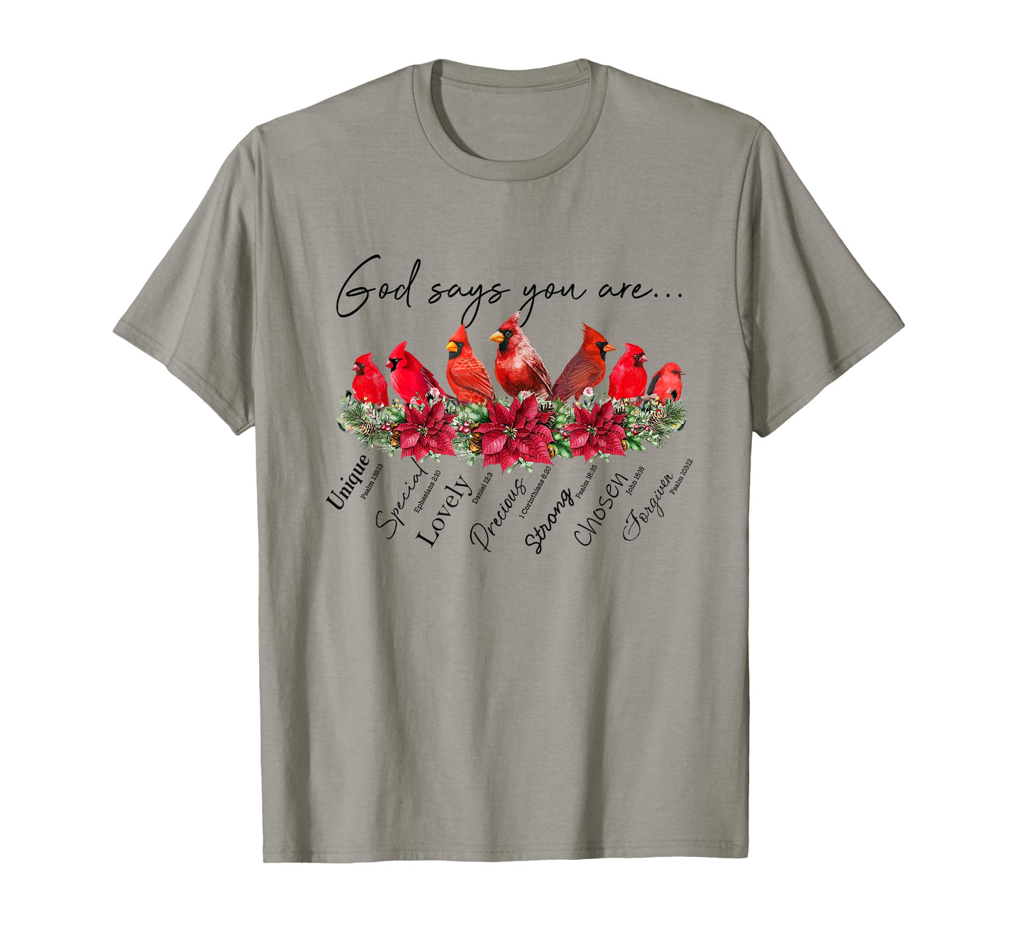 God Says You Are Women Christian Religious Cardinal Bird T-Shirt