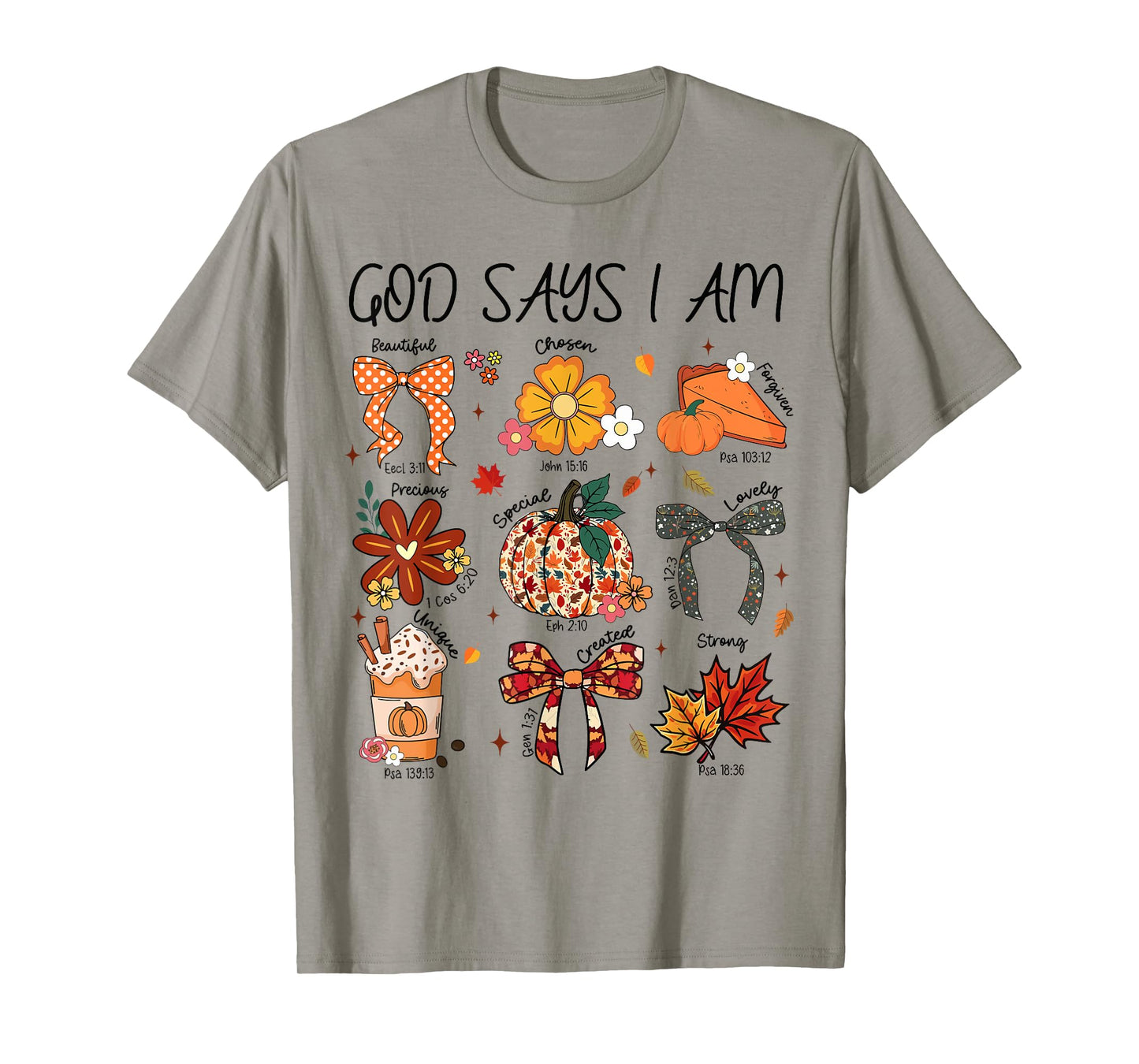 God Says I Am Fall Coquette Bow Thanksgiving Christian Women T-Shirt