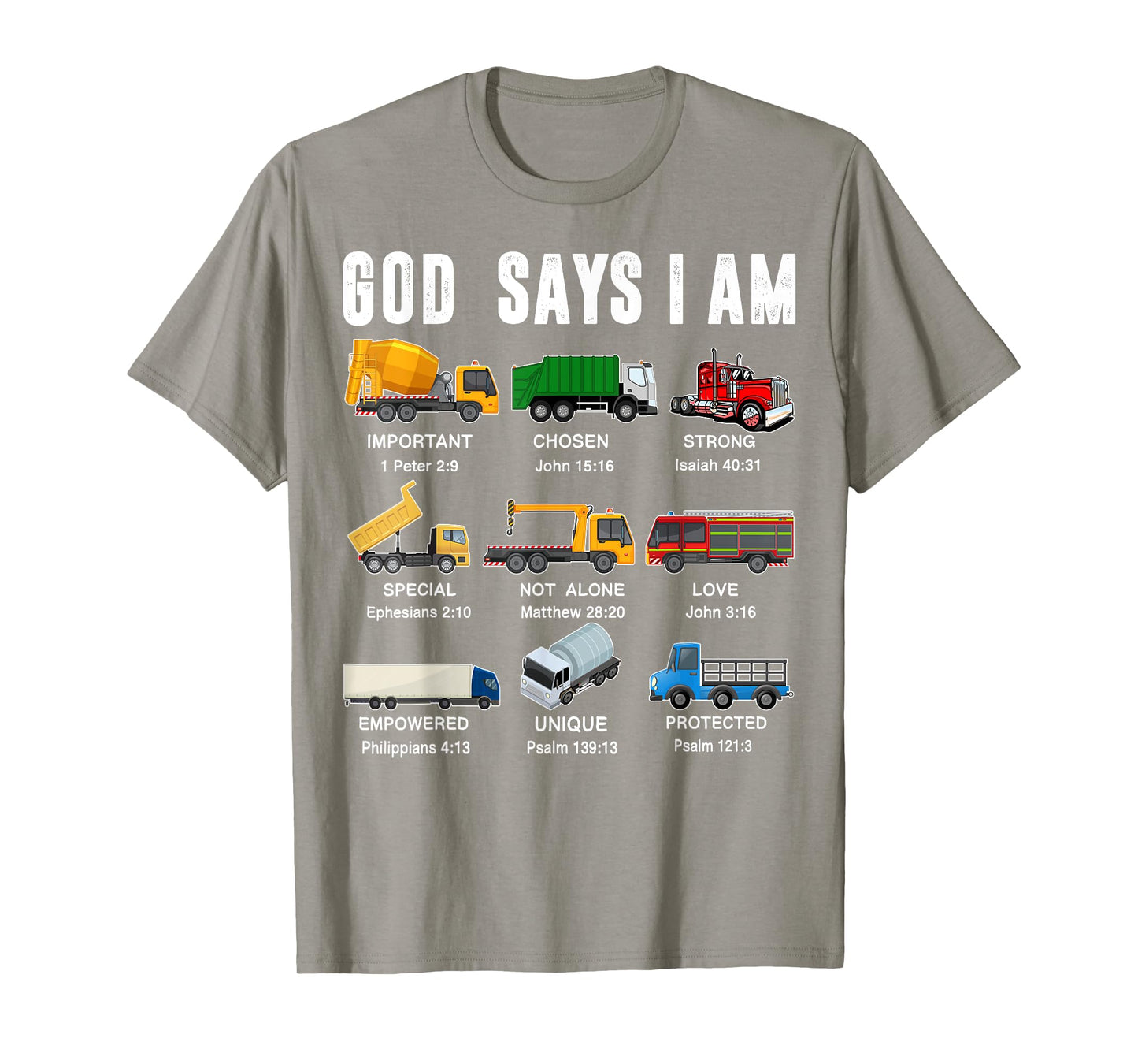 Toddler Boy God Says I Am Garbage Truck Fire Christian Jesus T-Shirt