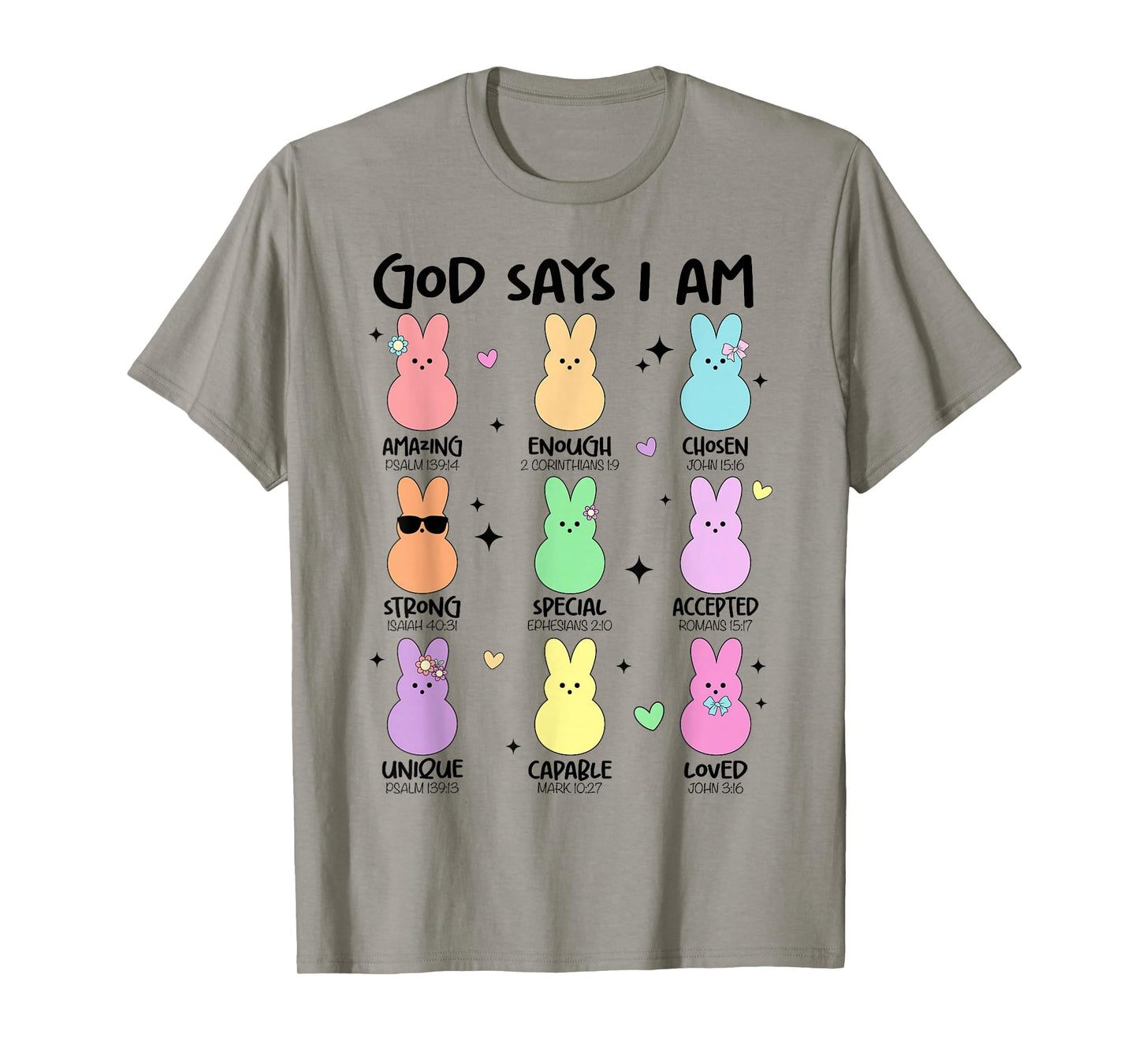 God Says I Am Christian Boys Girls Toddler Kids Easter Bunny T-Shirt