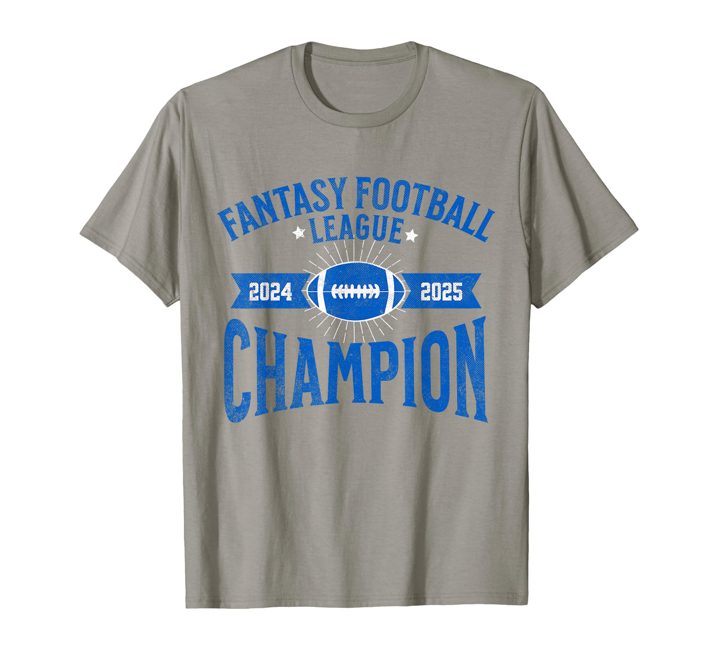 Fantasy Football League Championship Apparel Fantasy Football League Champion Champ 2024 2025 FFL Unisex-Adults T-Shirt Grey Small