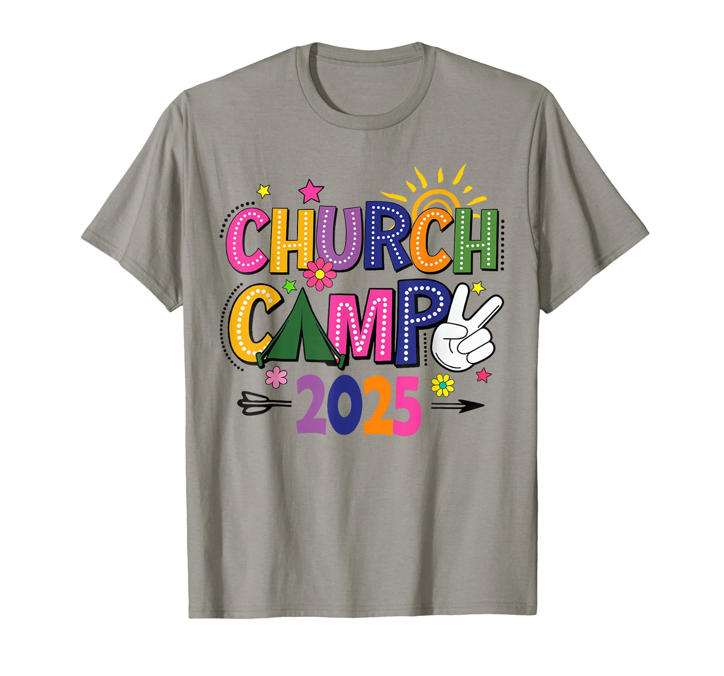 Groovy Church Camp 2025 Matching Christian Camp Family 2025 T-Shirt
