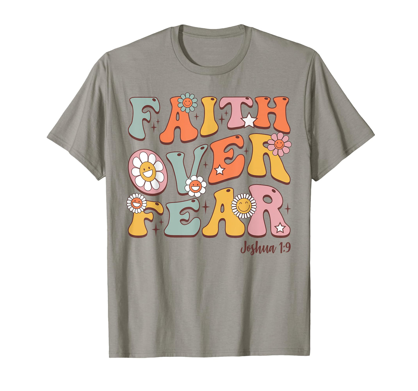 Christian-Shirt Girls Faith Over Fear Cute Jesus Kids Youth T-Shirt