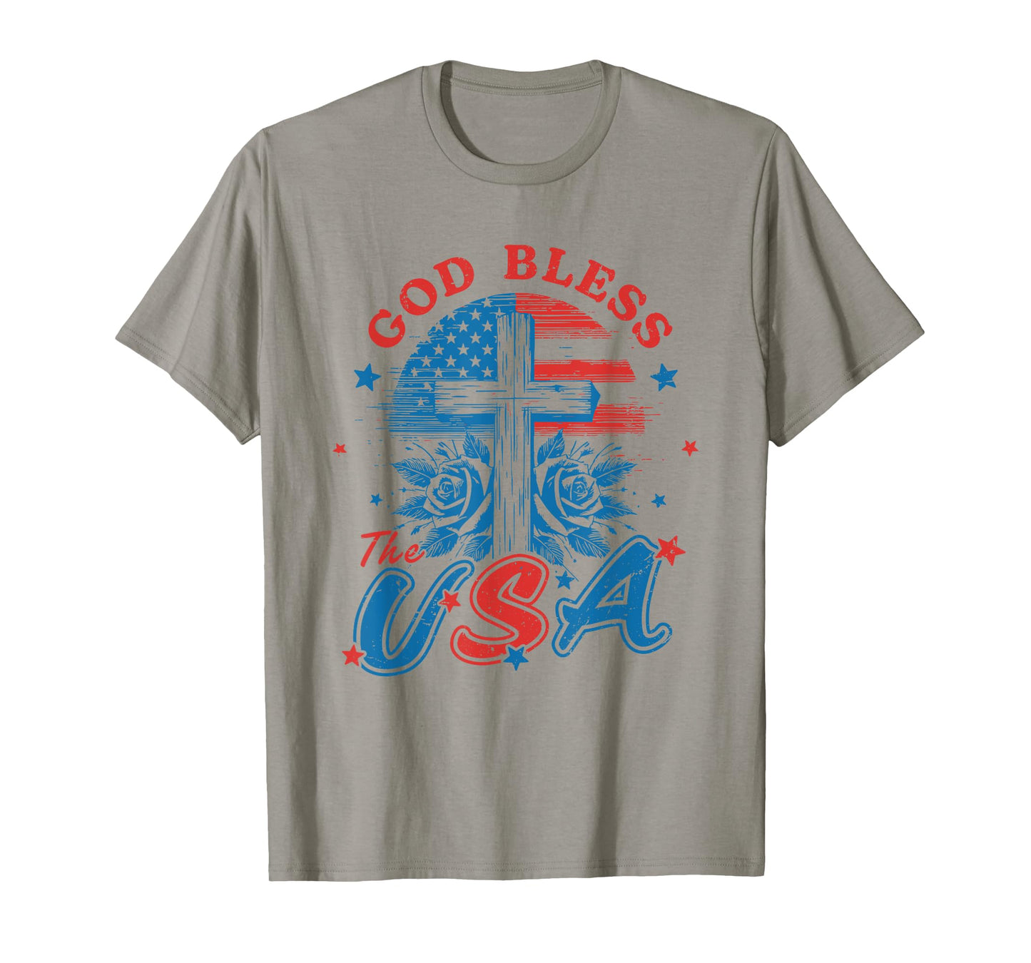 God Bless The USA - Patriotic USA Flag Christian 4th of July T-Shirt