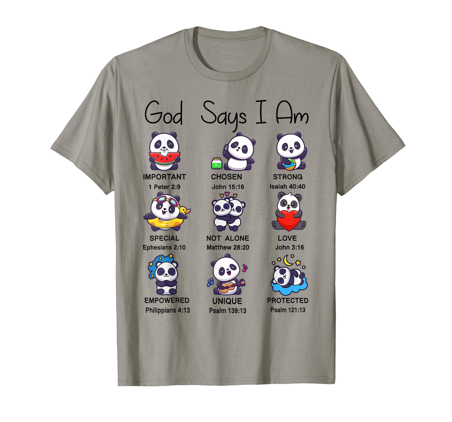 Toddler Boys Girl God Says Am Cute Panda Kid Christian Bible T-Shirt