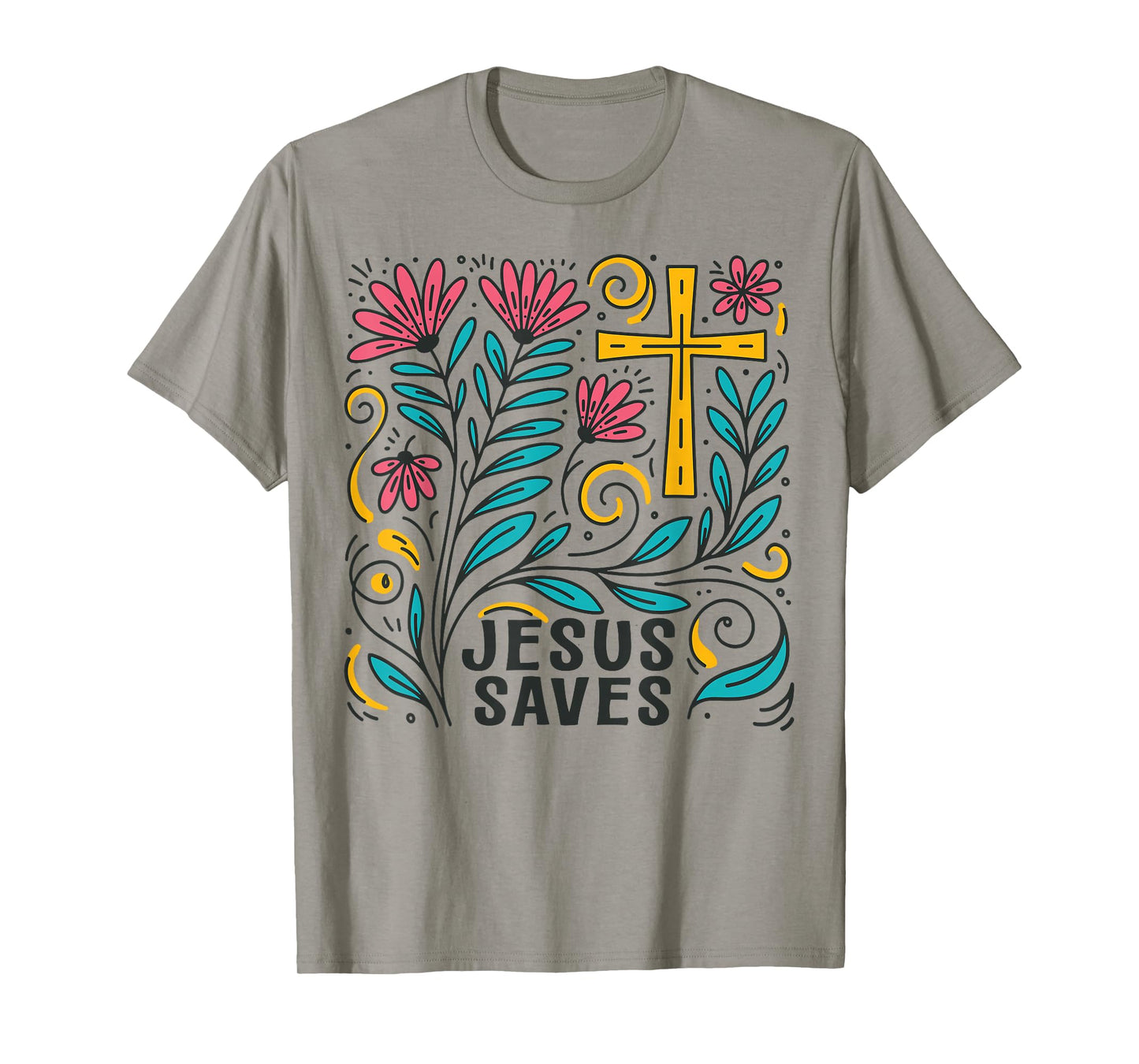 Jesus Saves Christian Cross God Faith Bible Religious Pray T-Shirt