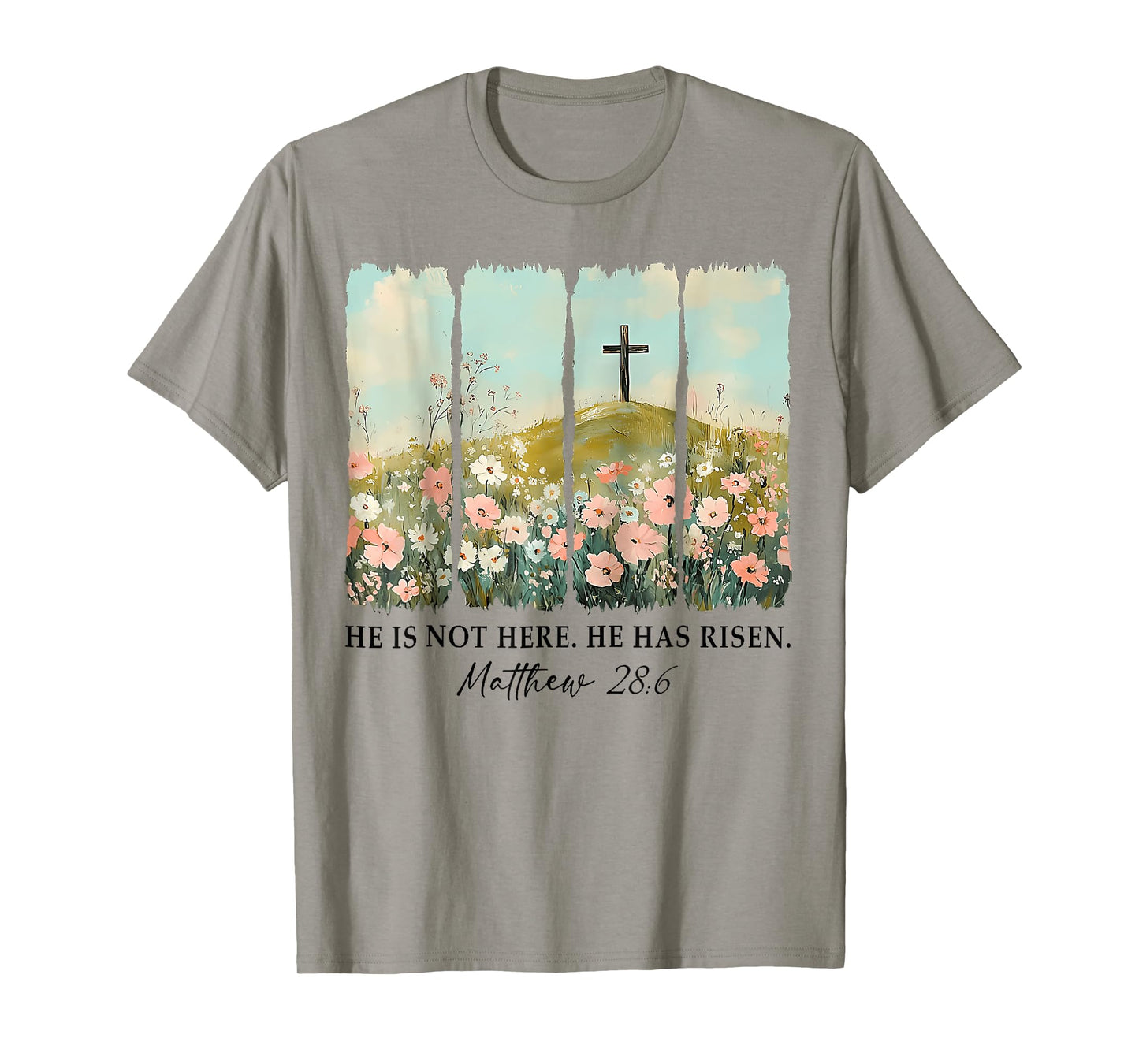 He is not here, He is Risen Wildflower Easter Christian T-Shirt