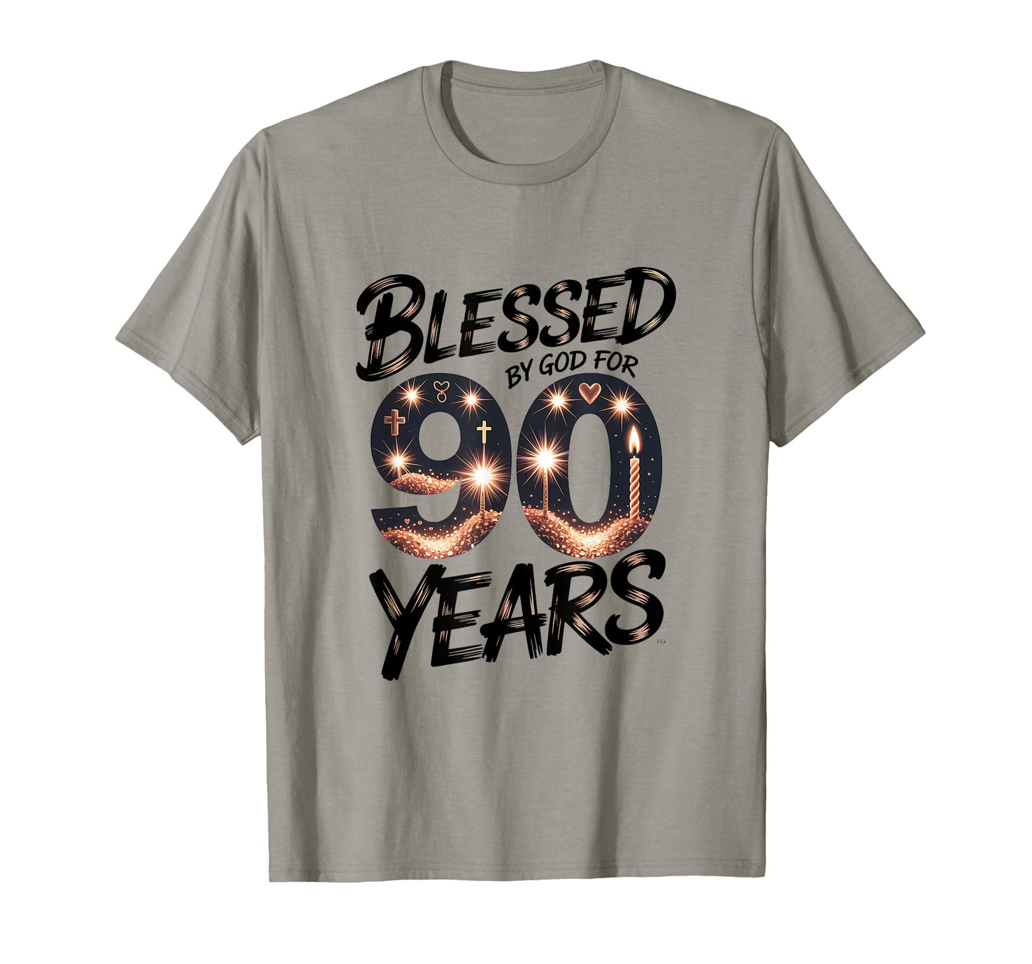 Blessed by God for 90 Years Religious Themed 90th Birthday T-Shirt