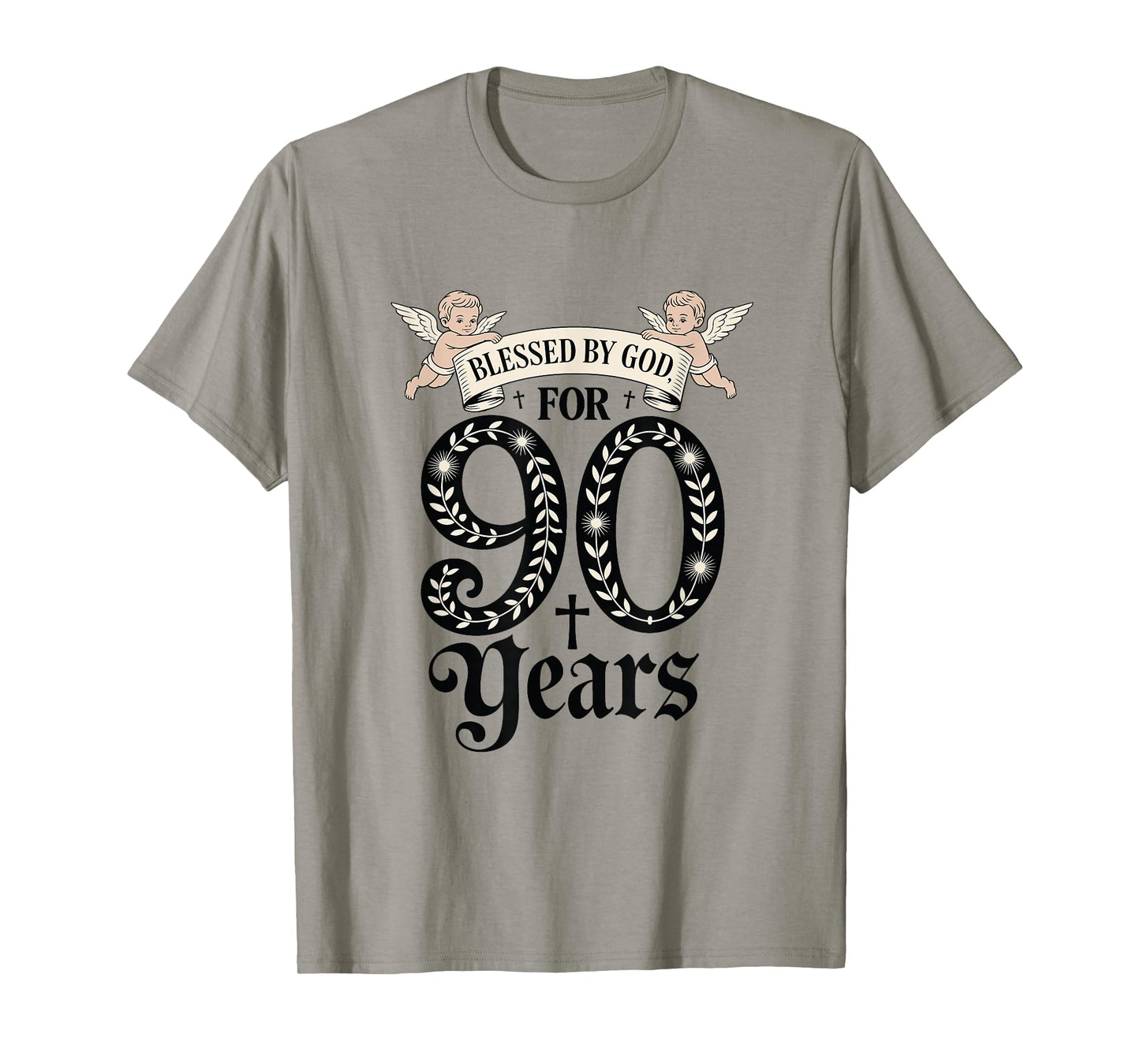 Blessed by God for 90 Years Religious Themed 90th Birthday T-Shirt