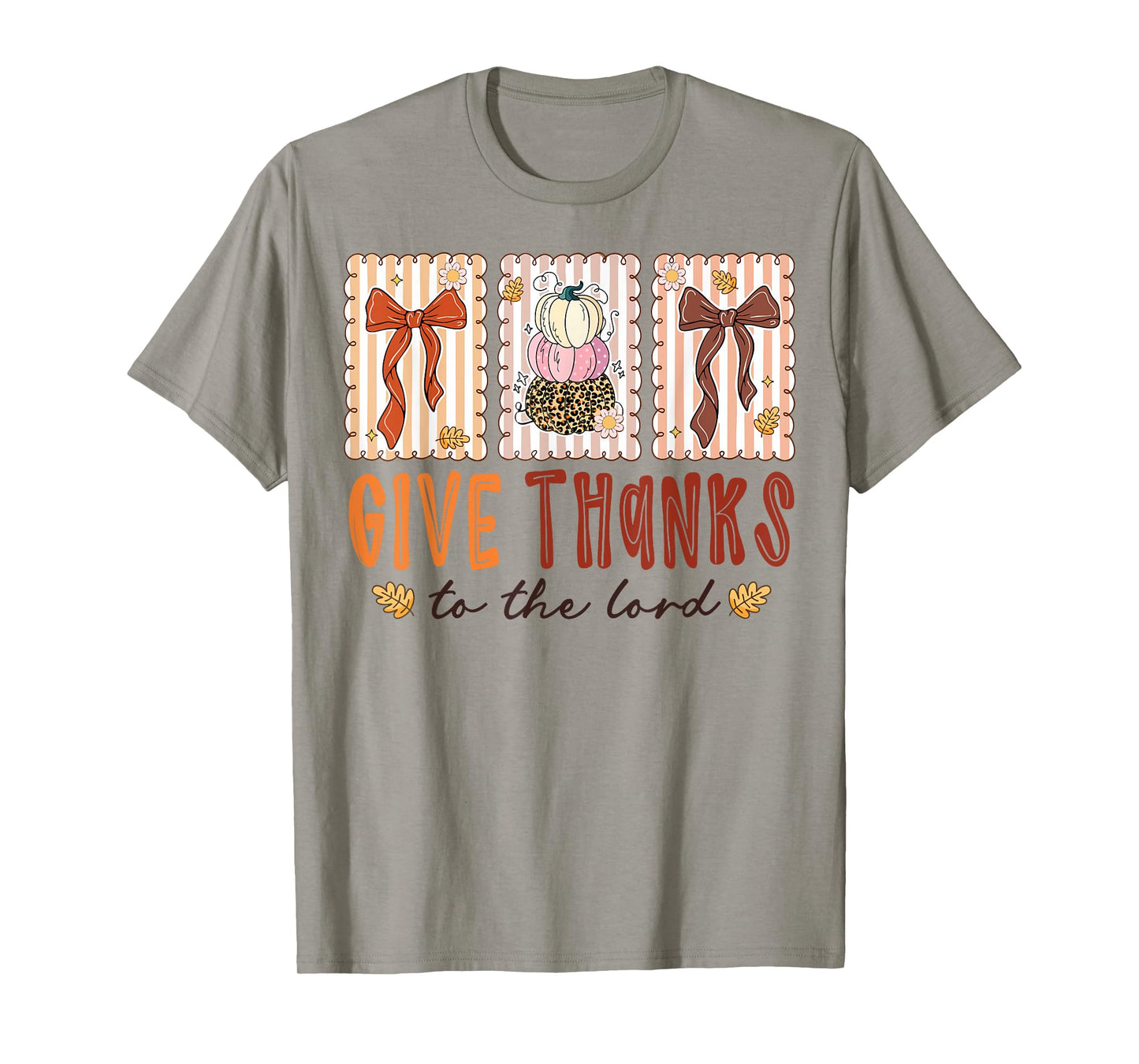 Give Thanks To The Lord Fall Cross Christian Thanksgiving T-Shirt