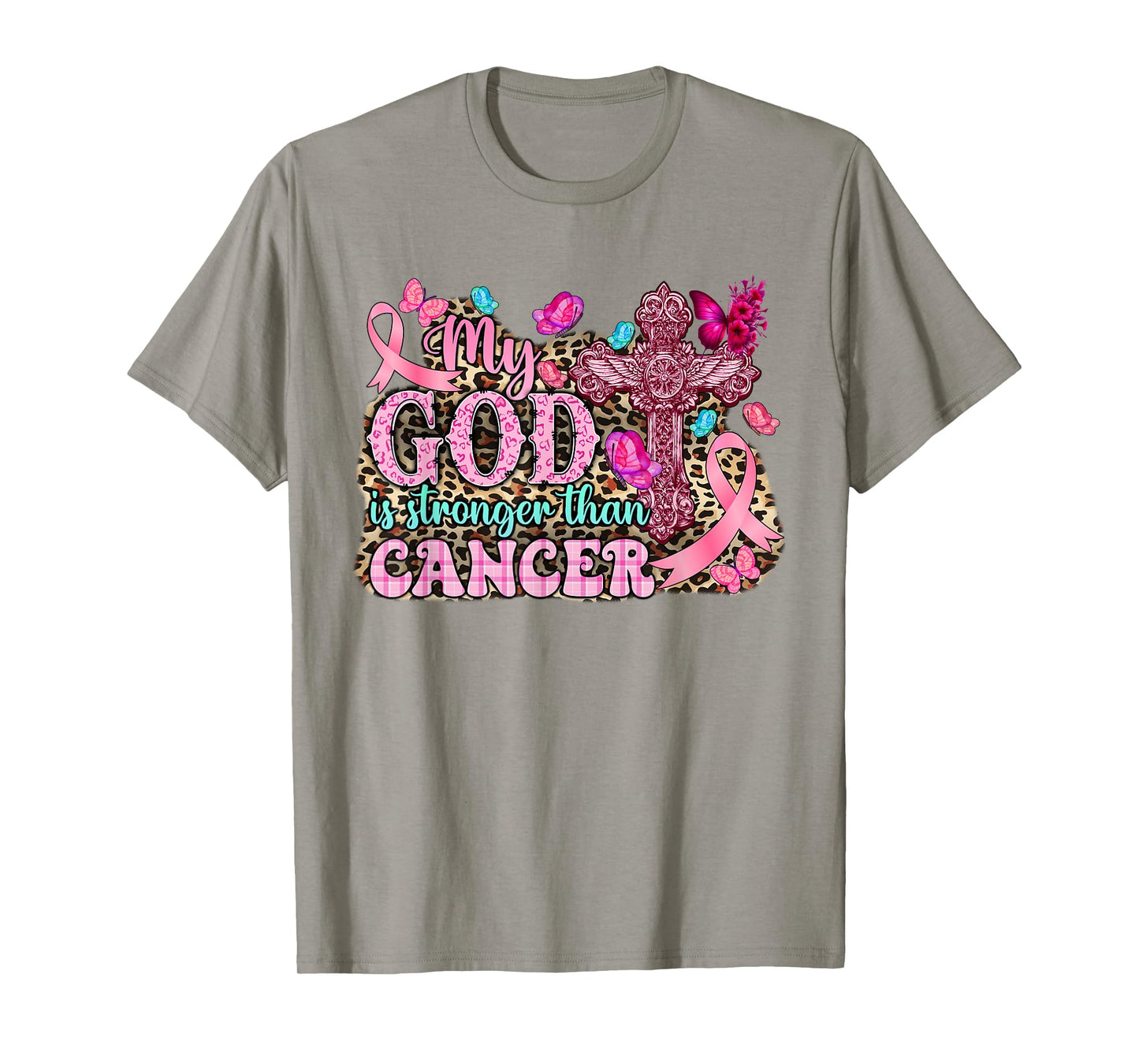 My God Is Stronger Than Christian Breast Cancer Awareness T-Shirt