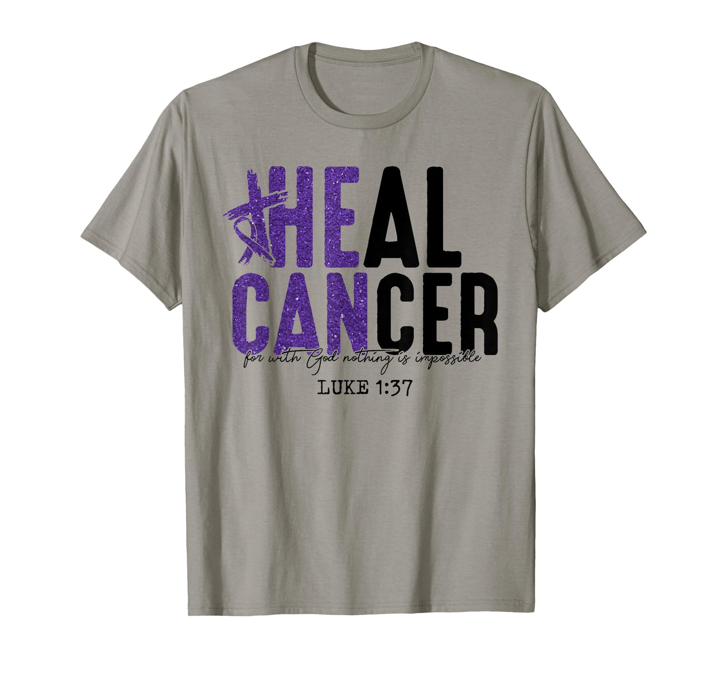 Heal Cancer Believe God Pancreatic Cancer Awareness T-Shirt