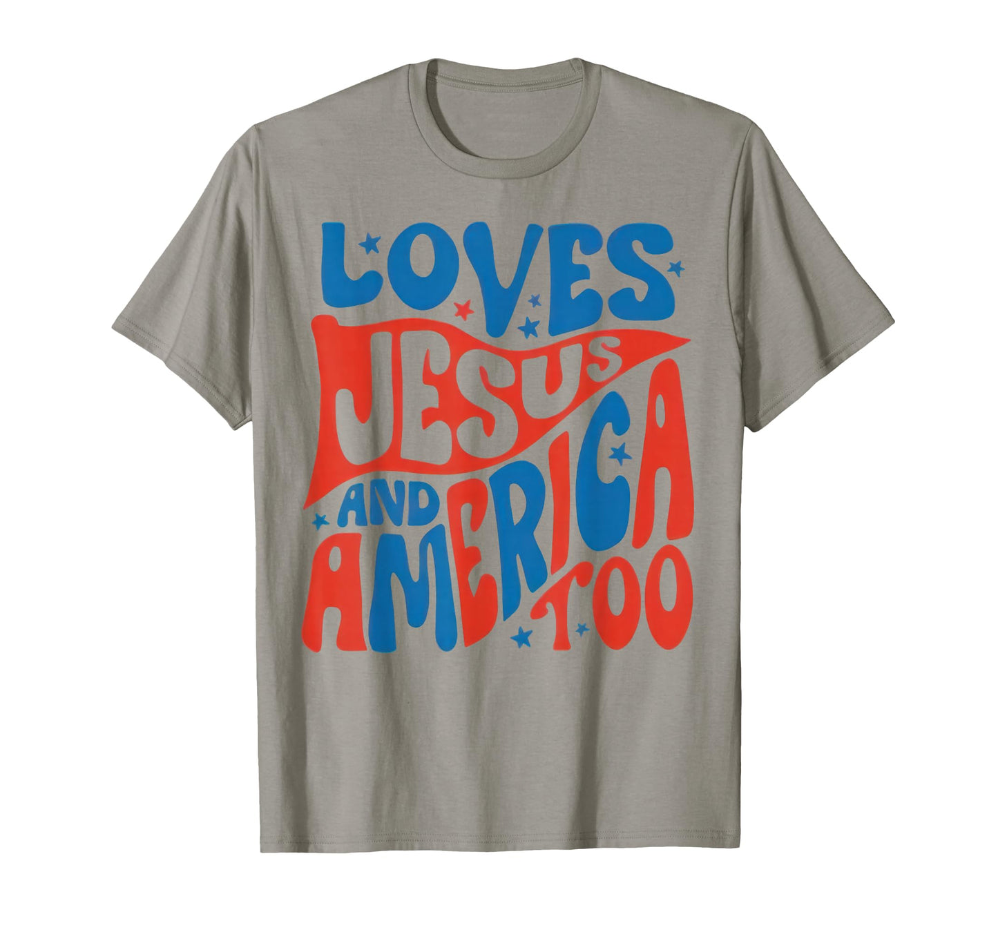 She Loves Jesus And America Too Christian Retro 4th of July T-Shirt