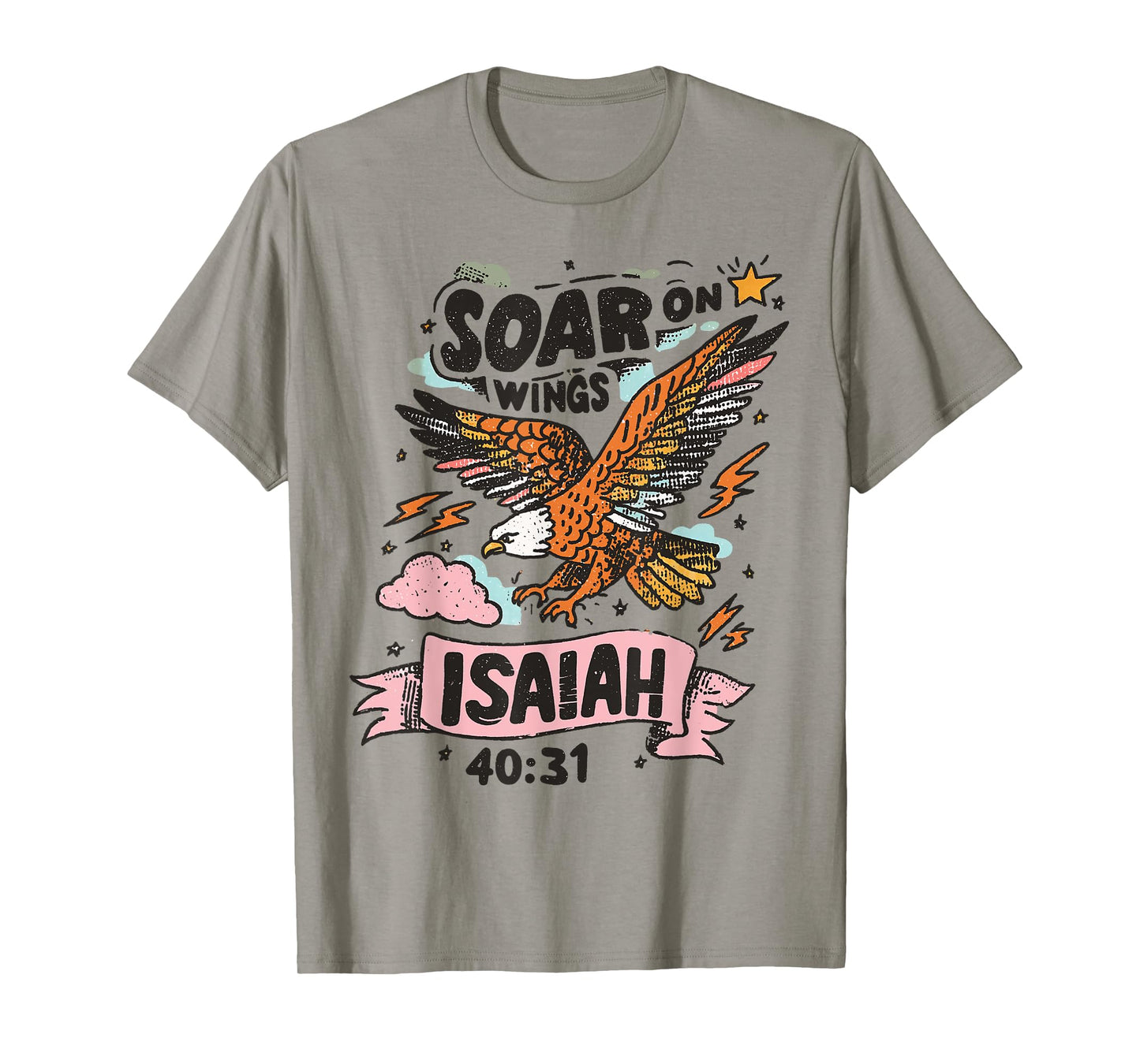Soar On Wings Like Eagle Vintage Christian Faith Based Jesus T-Shirt