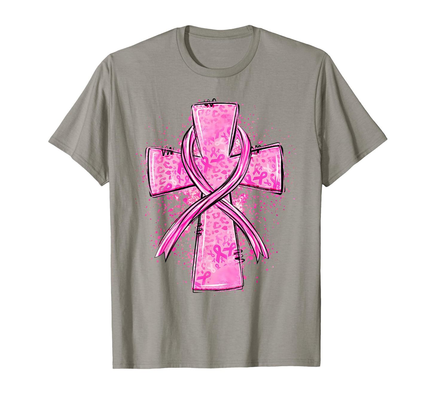 Faith Cross Pink Ribbon Breast Cancer Awareness Christian T-Shirt