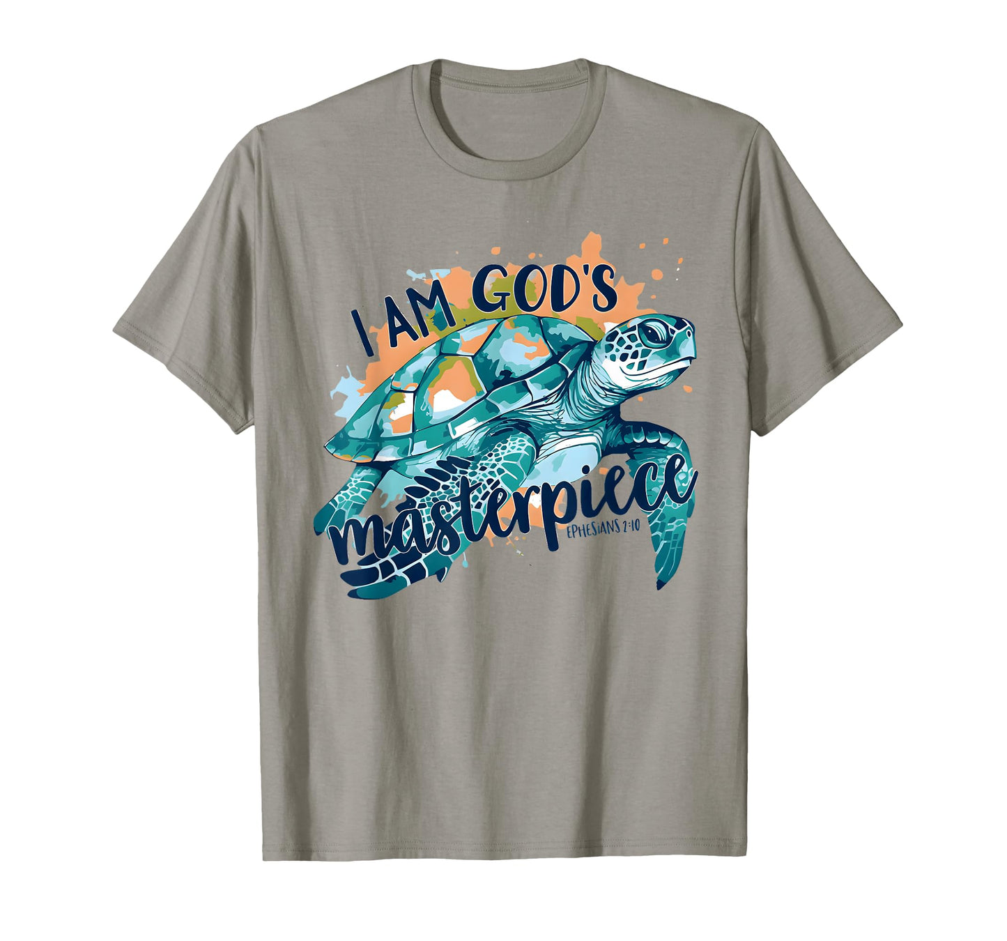 I Am God's Masterpiece Bible Verse with Turtle Funny T-Shirt