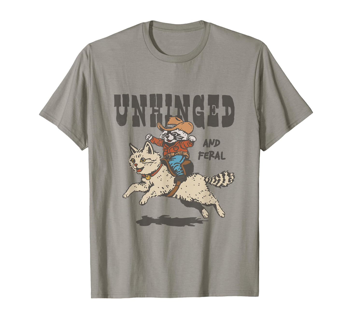 Unhinged And Feral Raccoon Shirt Toddler Racoon Cowboy T-Shirt