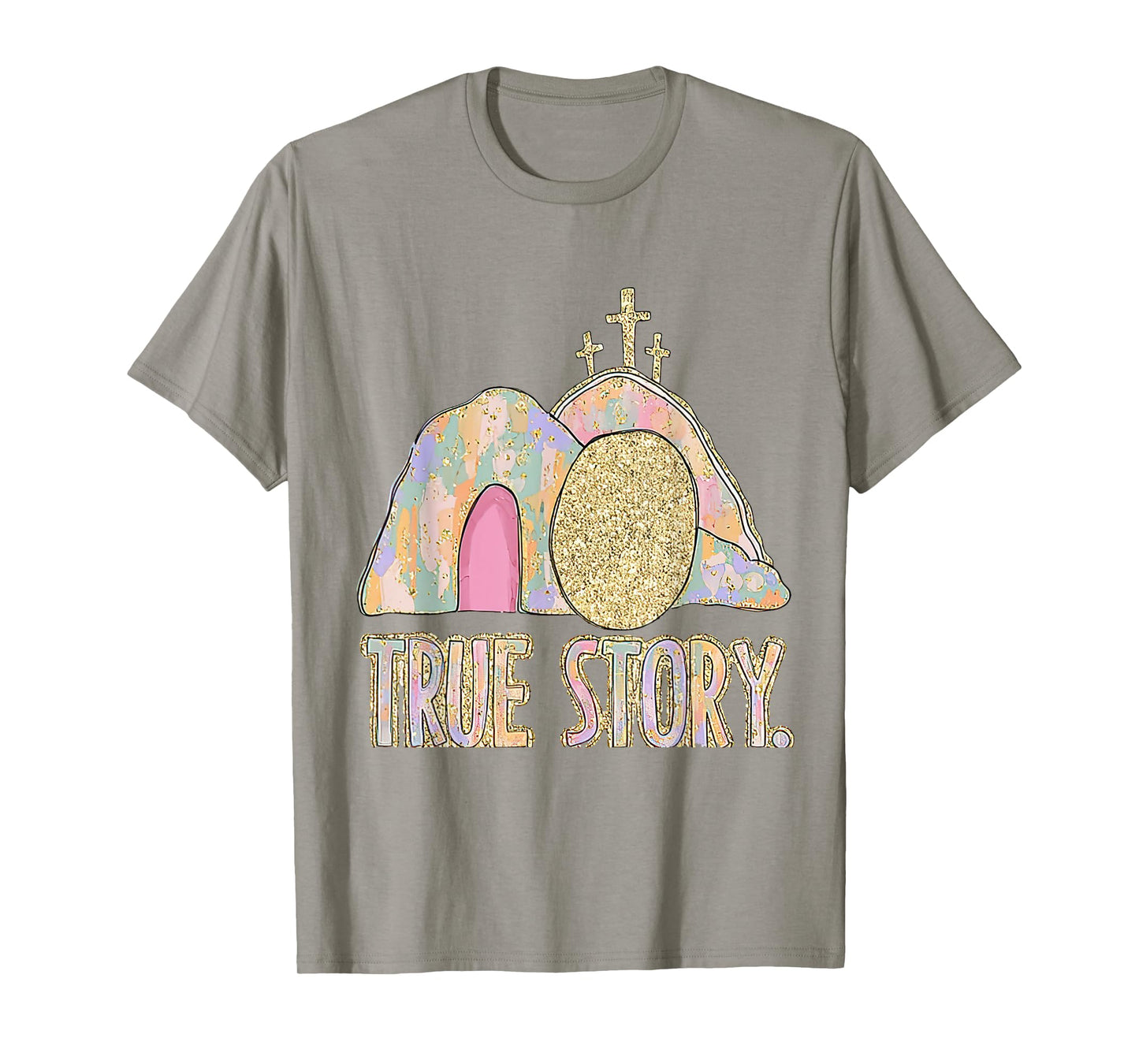 He Is Risen Cross Jesus Easter Day Christians True Story T-Shirt