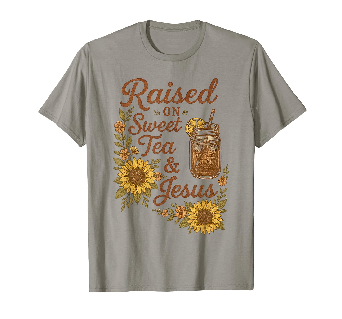Boho Country Raised on Sweet Tea and Jesus Vintage Cowgirl T-Shirt