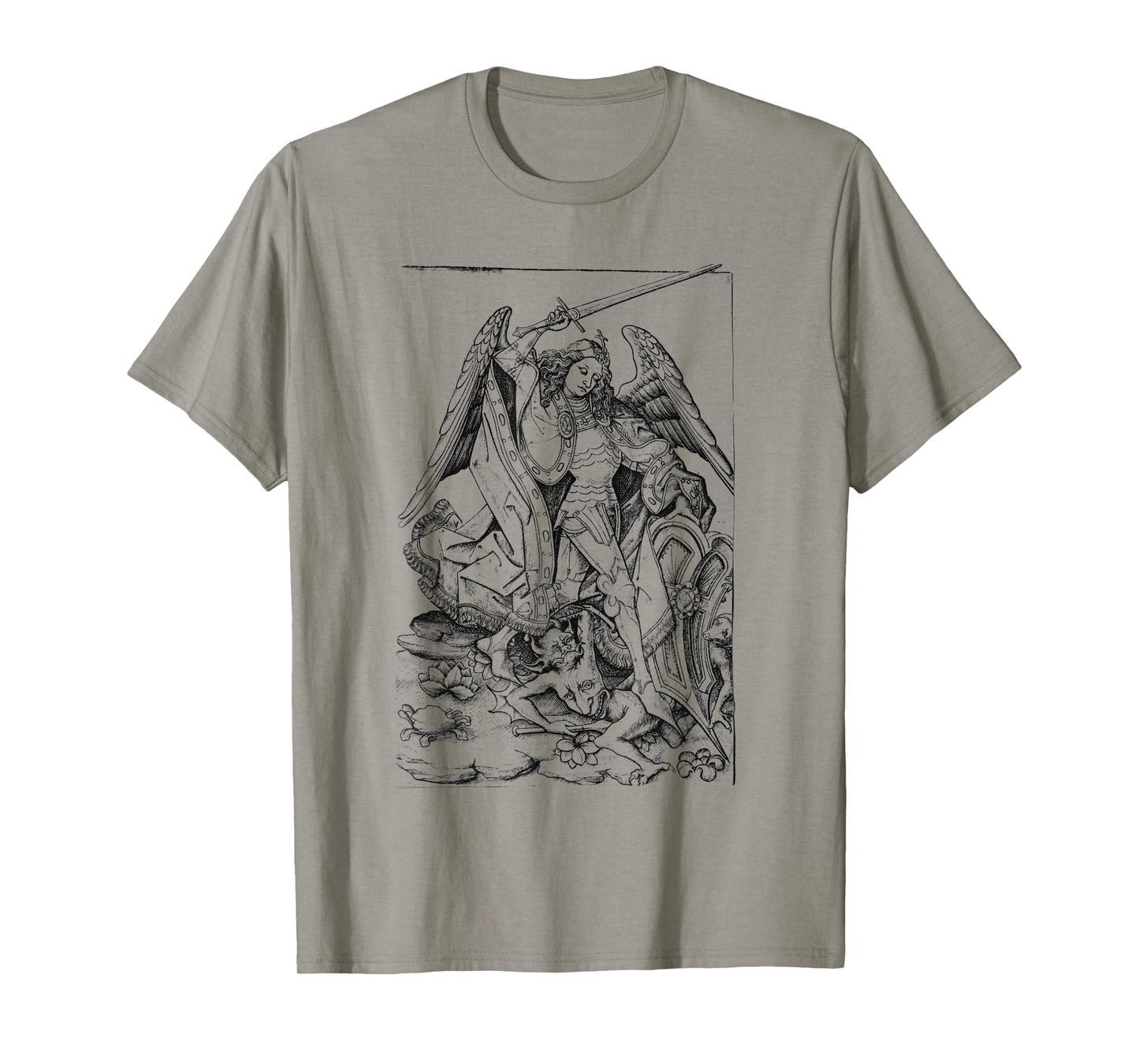 Saint Michael the Archangel Defeating Satan Christian T-Shirt