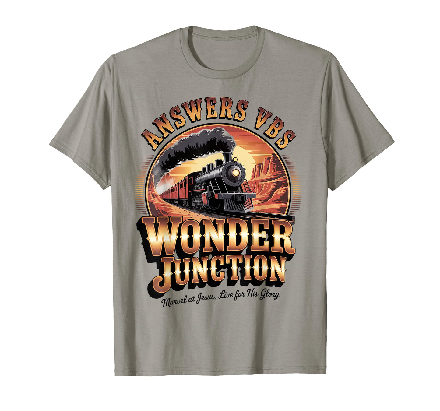 Answers VBS Wonder Junction Christian Train Vintage T-Shirt