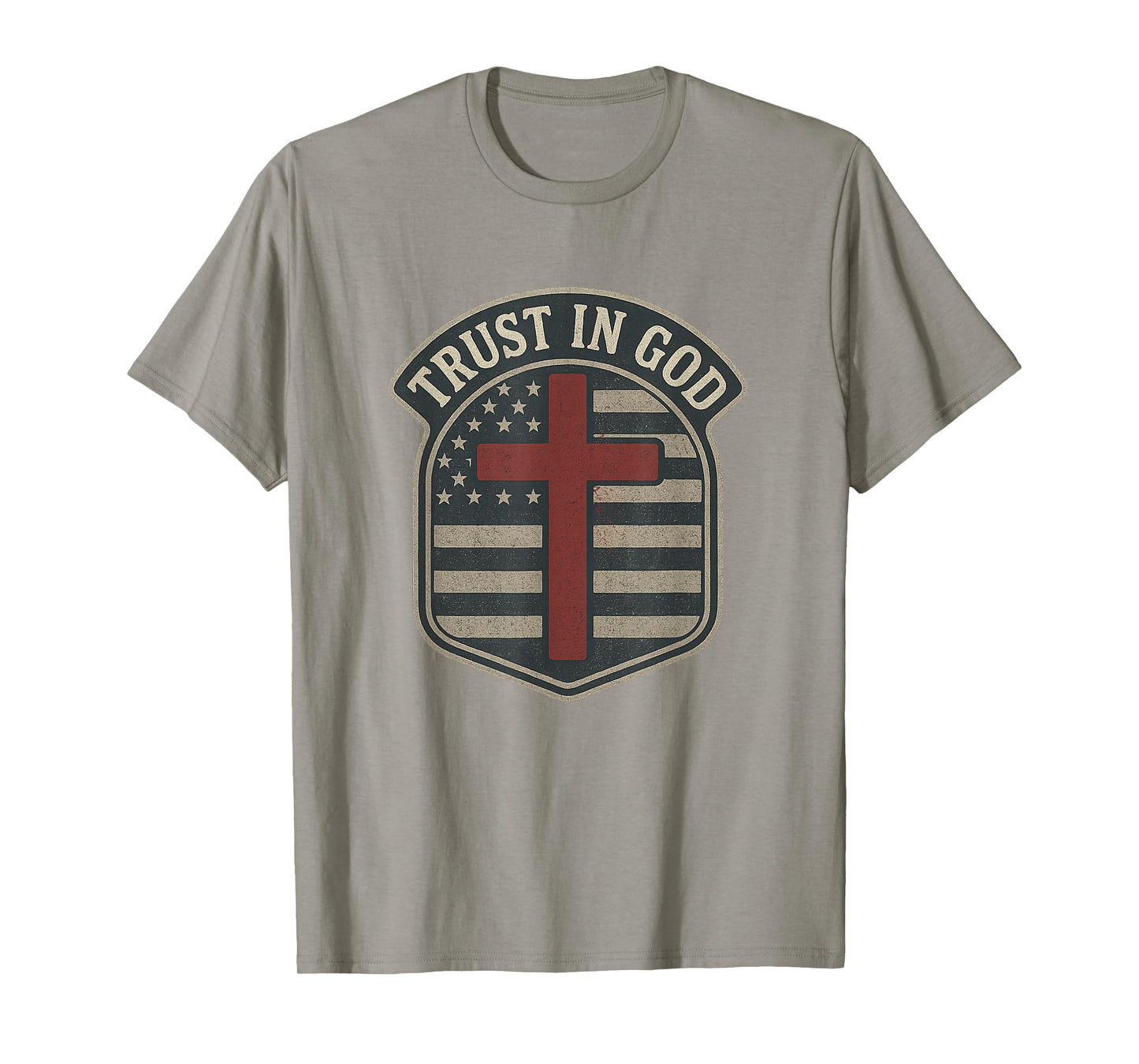 Trust in God | American Flag - Cross Patriotic Christian T-Shirt