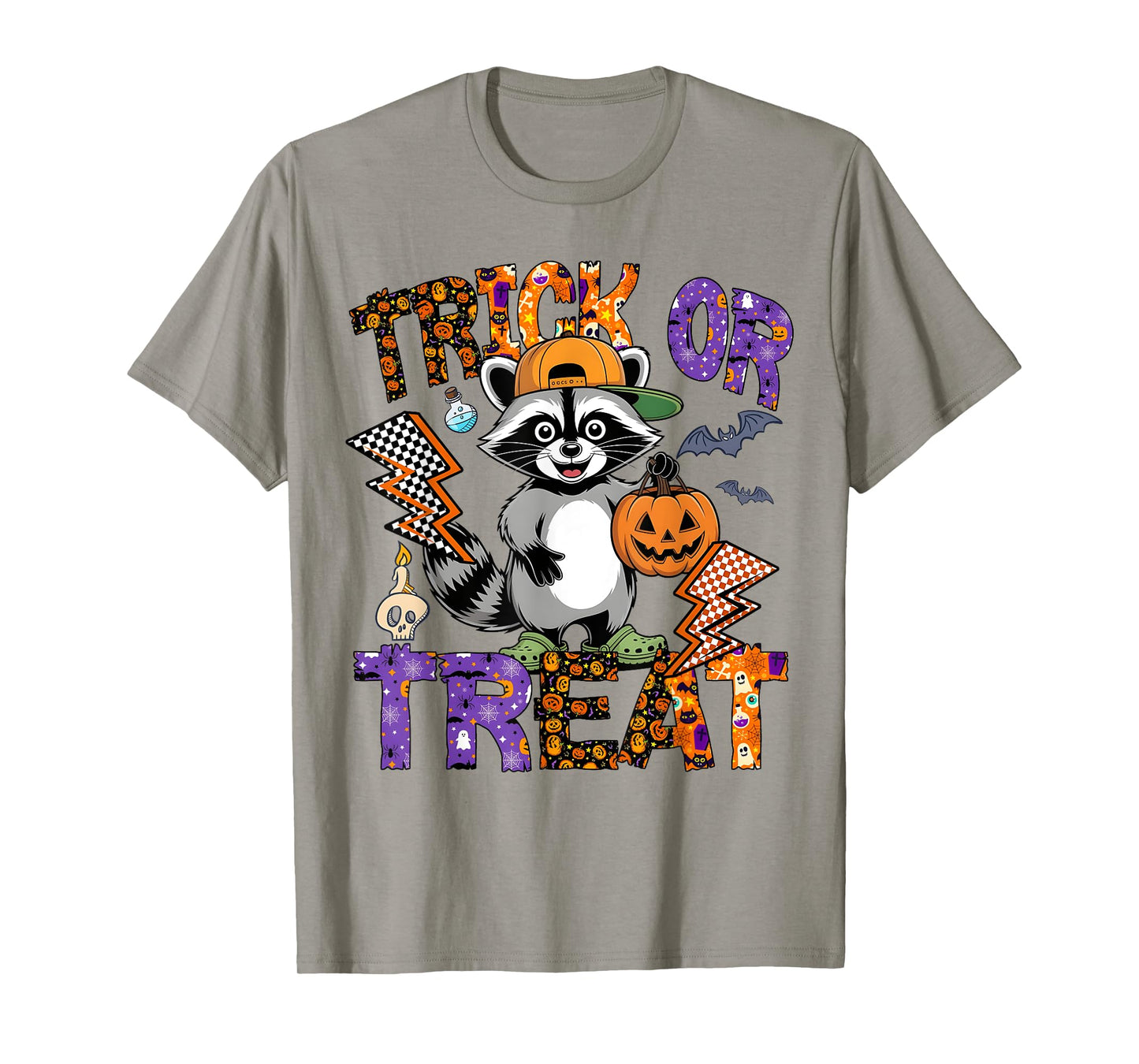 Trick Or Treat Spooky Raccoon Feral Halloween Men Women T-Shirt