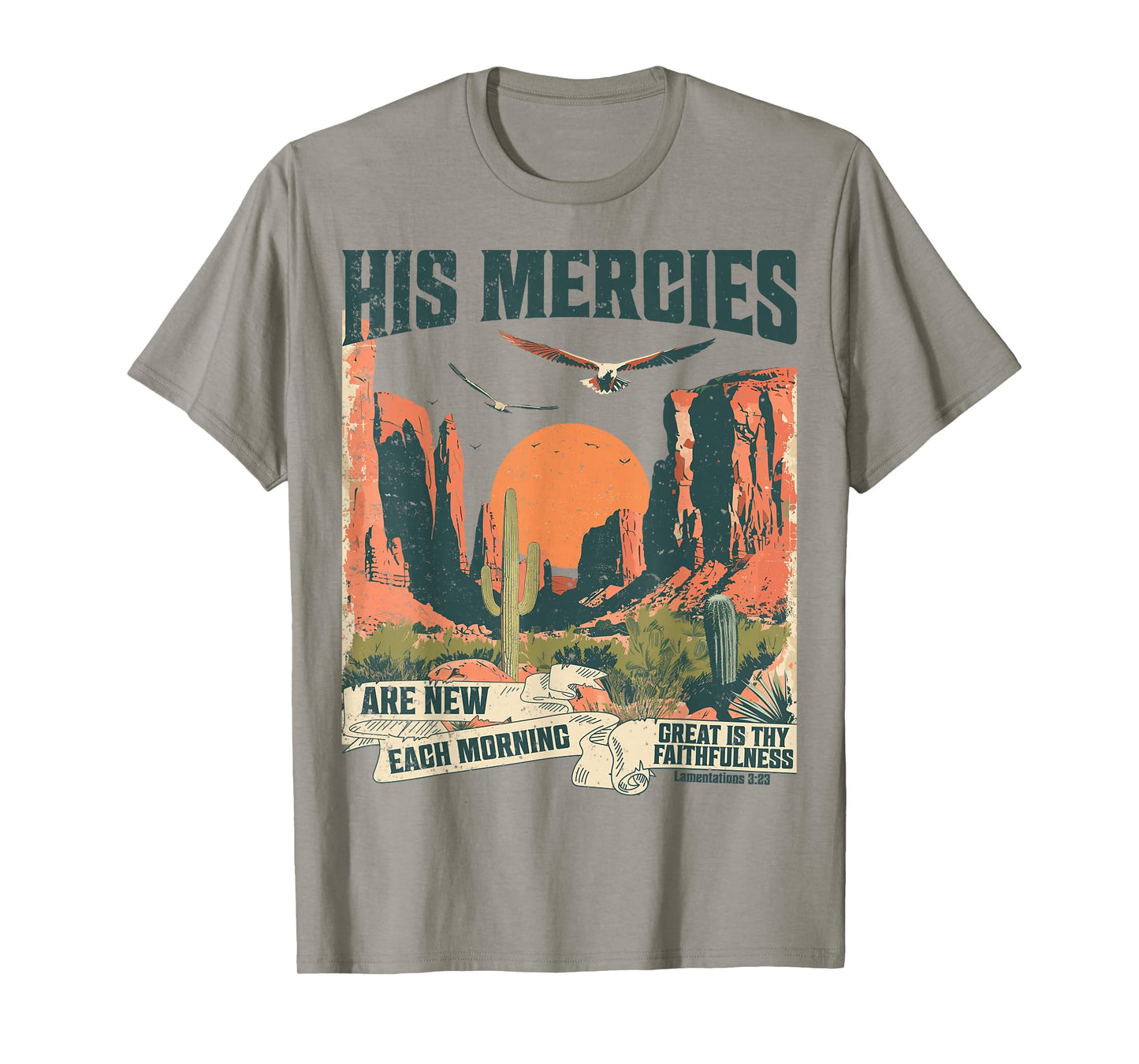 Boho Christian Verse Jesus Faith Based His Mercies Are New T-Shirt