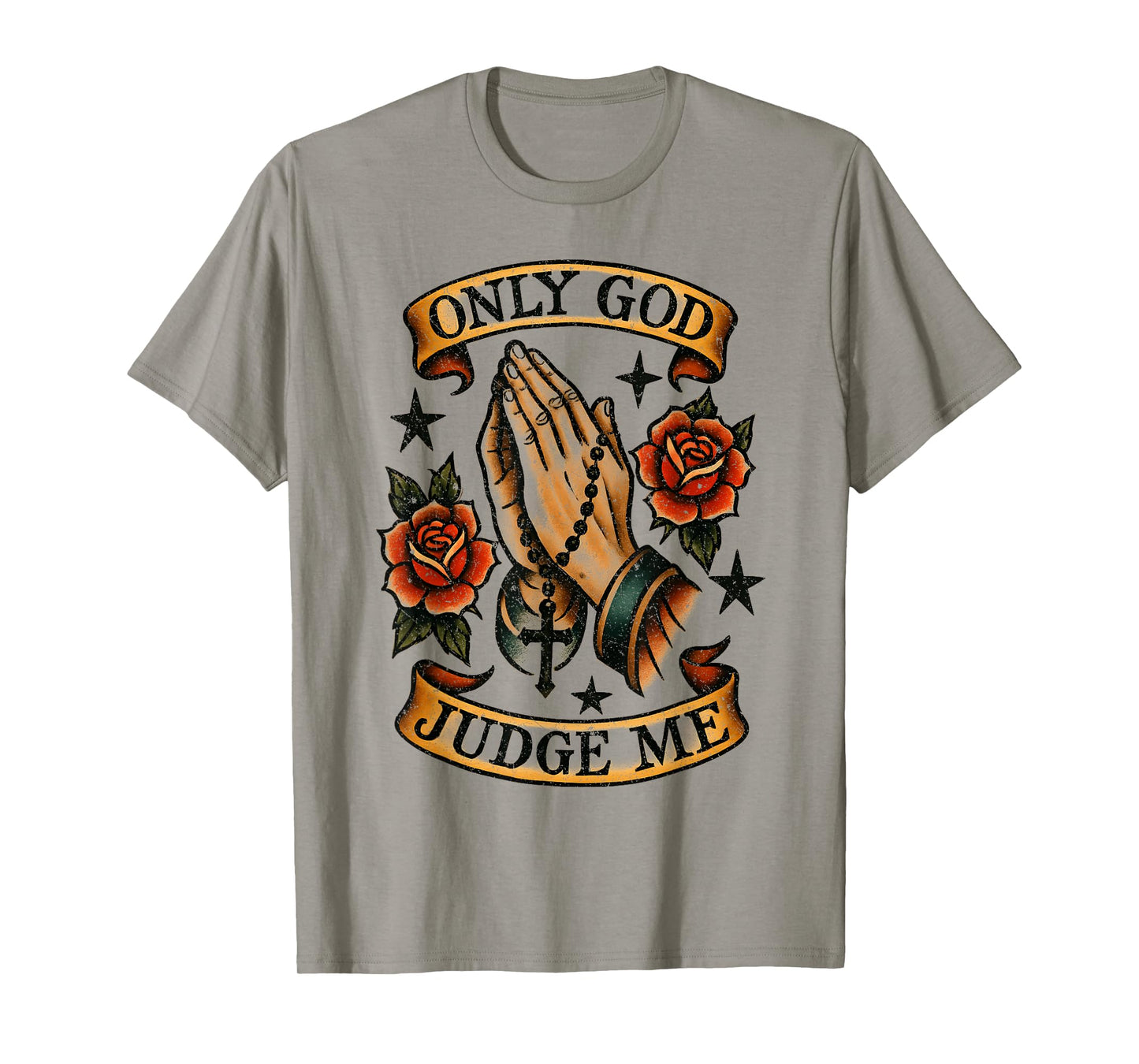 Only God Can Judge Me Prayer Hands Doves Chicano Tattoo T-Shirt