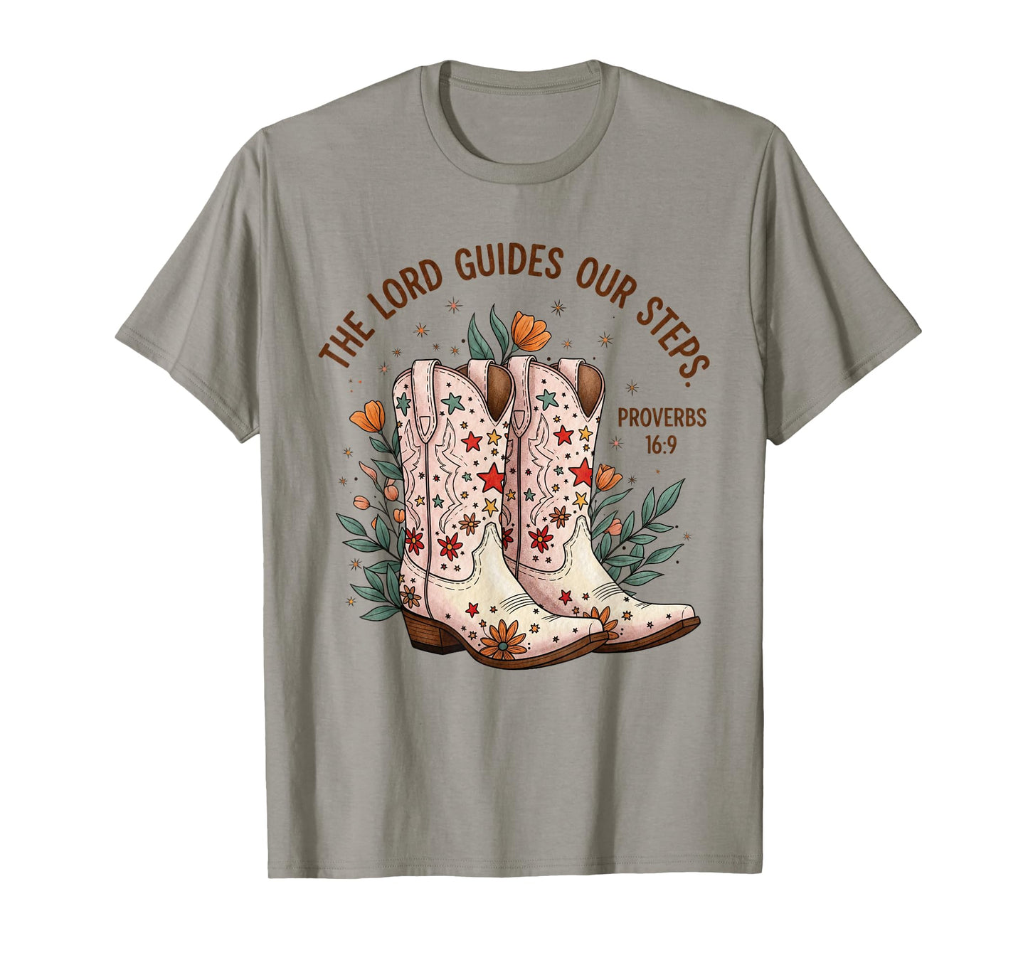 Christian Cowgirl Boots Proverbs 16:9 Bible Verse Western T-Shirt