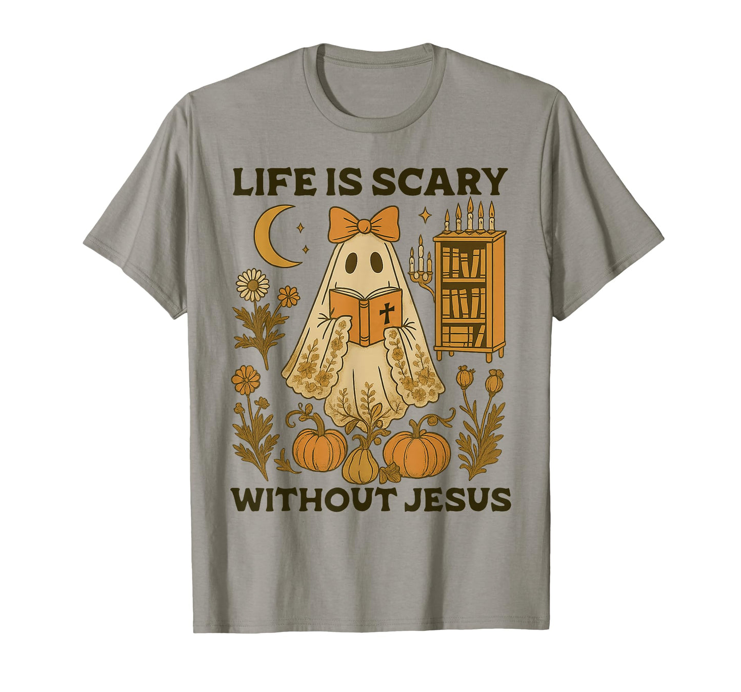 Spooky Life is Scary Without Jesus Christian Halloween T-Shirt