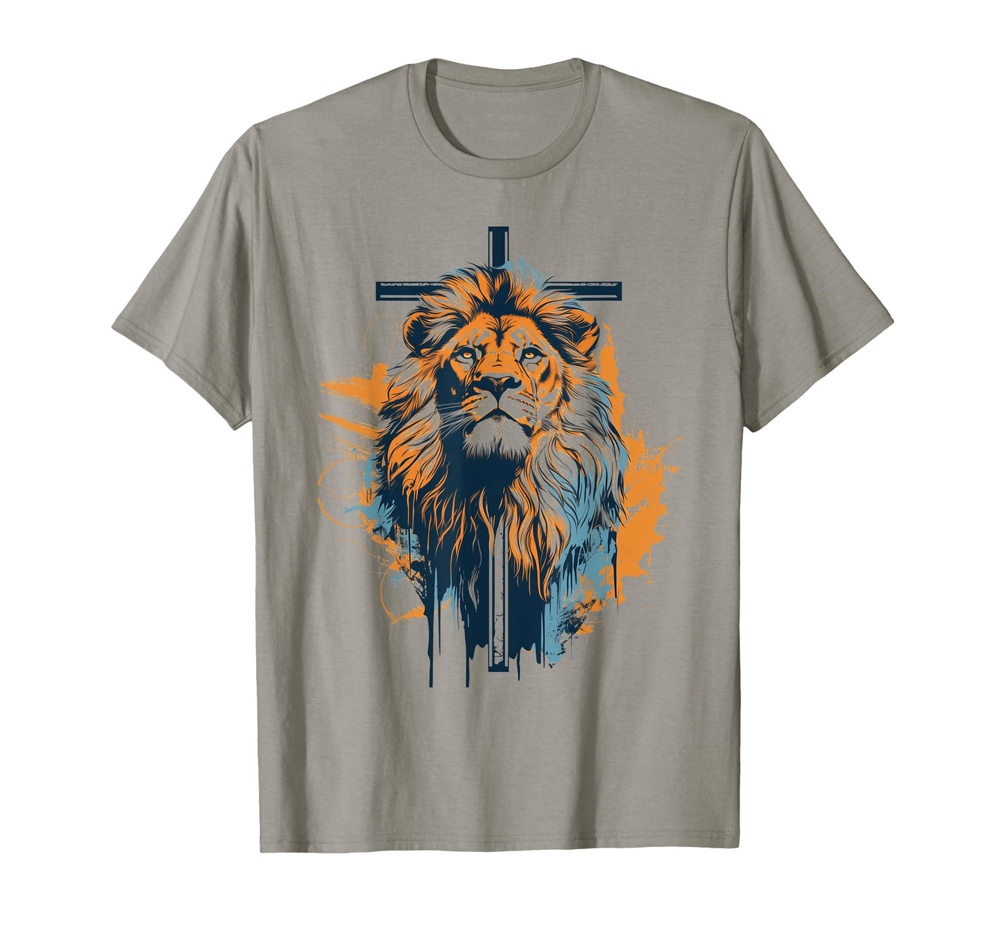 Christian Cross Lion of Judah Religious Faith Jesus T-Shirt
