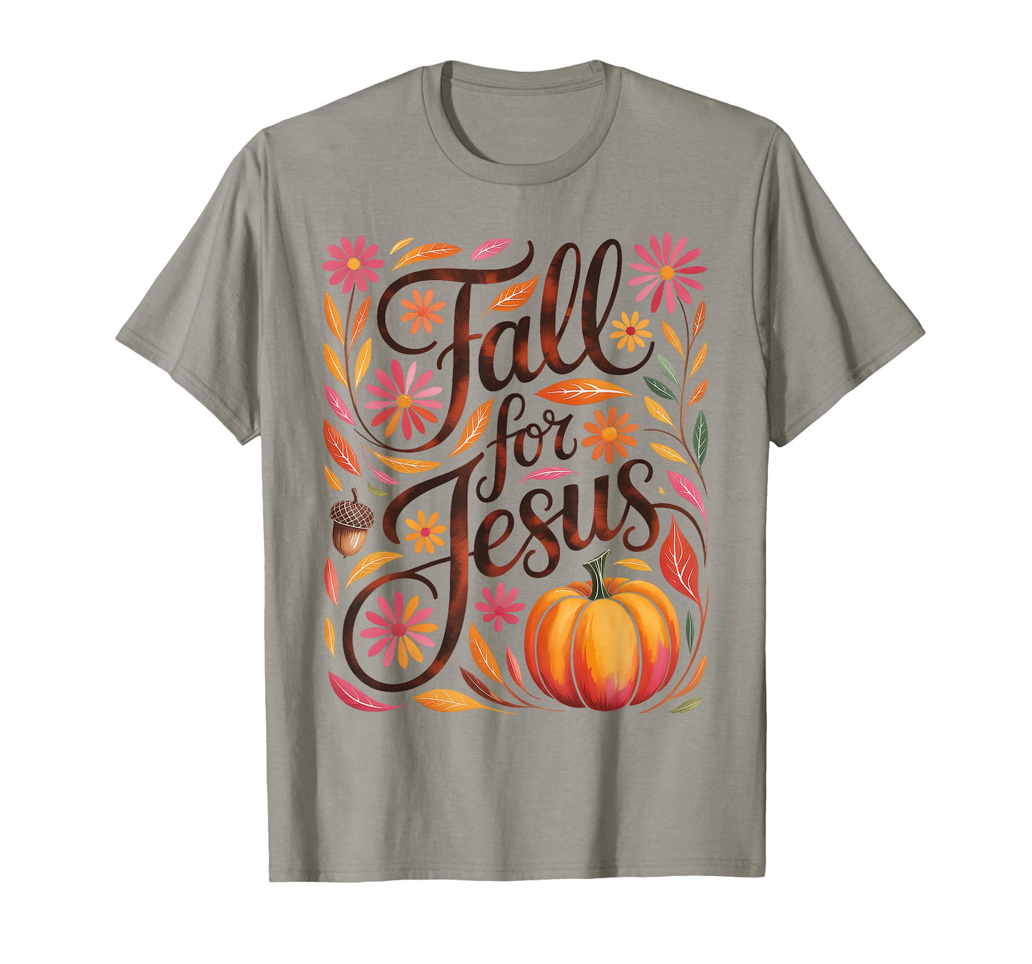 Fall For Jesus Autumn Christian Thanksgiving Boho Pumpkin T-Shirt