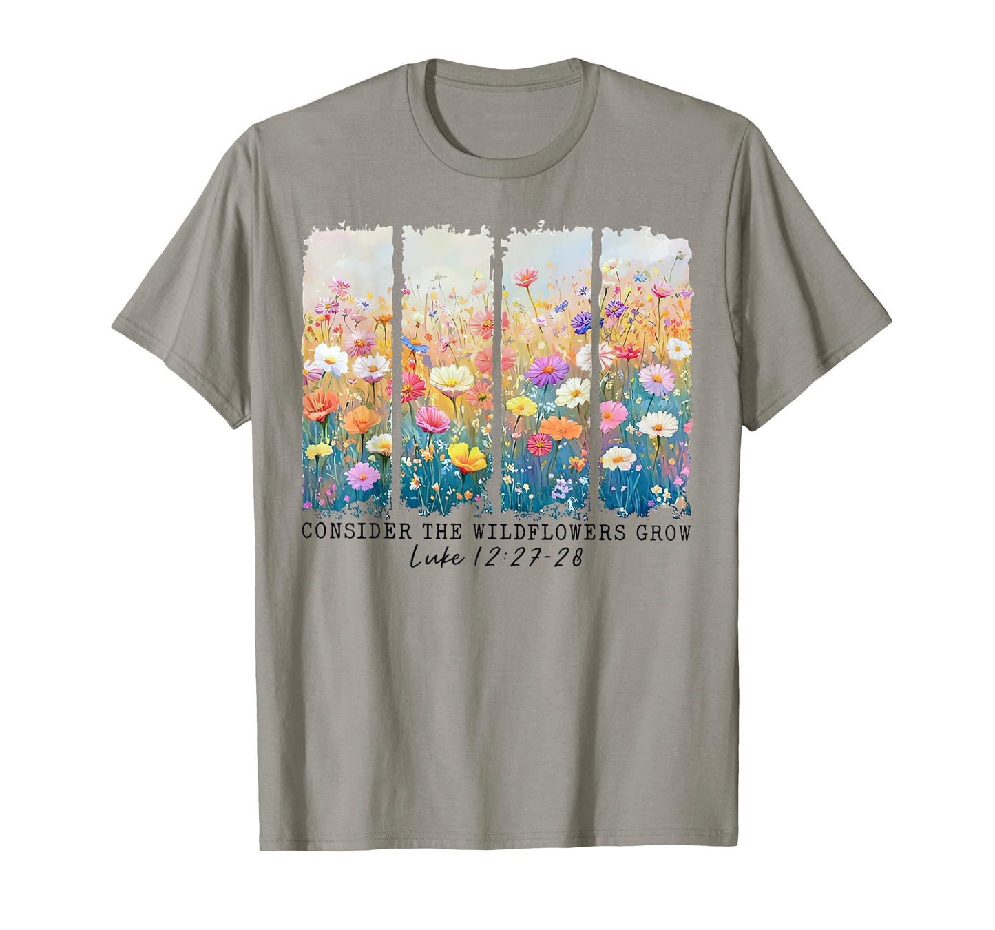 Consider The Wildflowers Retro Christian Bible Verse Easter T-Shirt