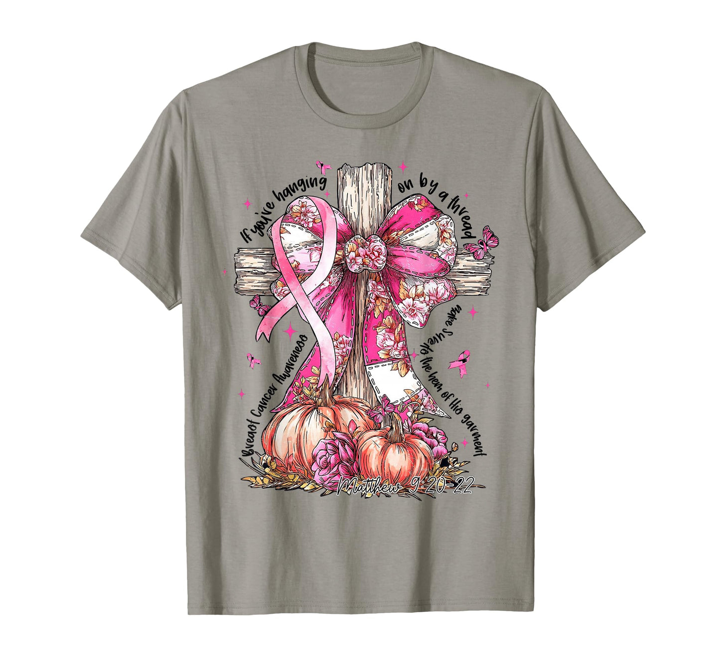 Jesus Pink Bow Cross Breast Cancer Faith Hope Strength T-Shirt