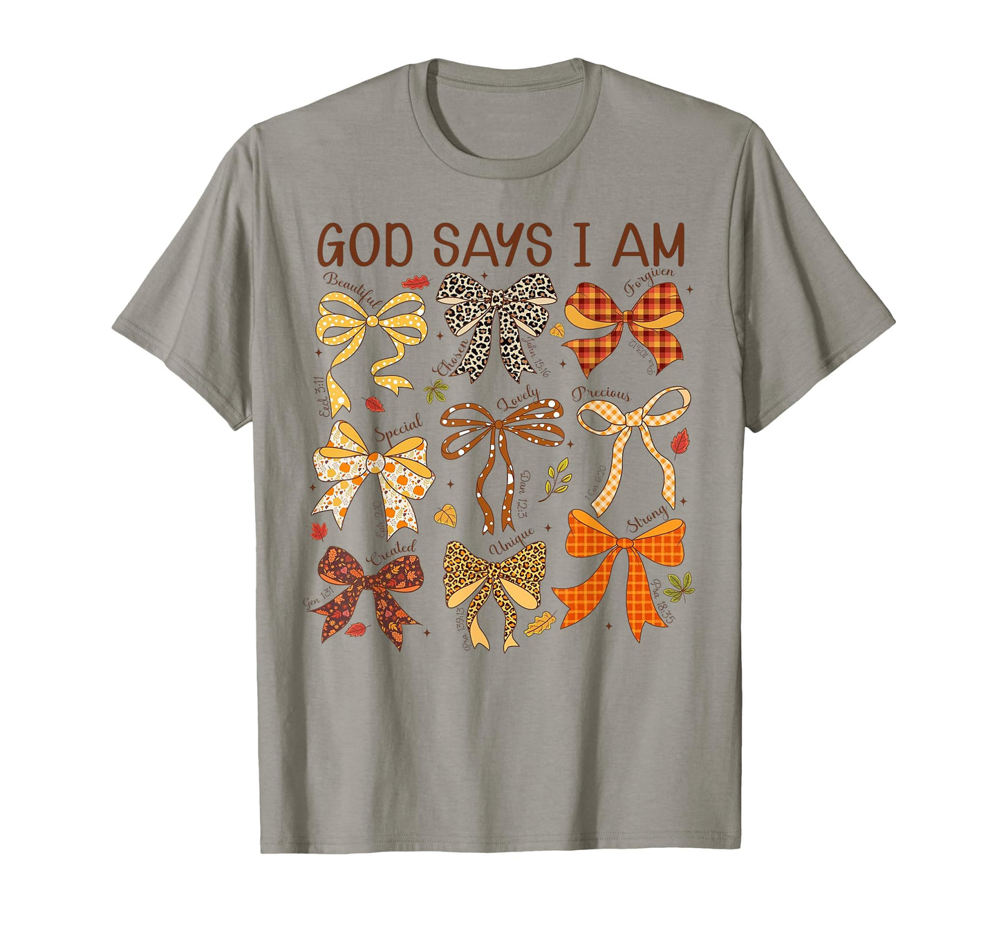 God Says I Am Christian Faith Bow Scripture Verse T-Shirt